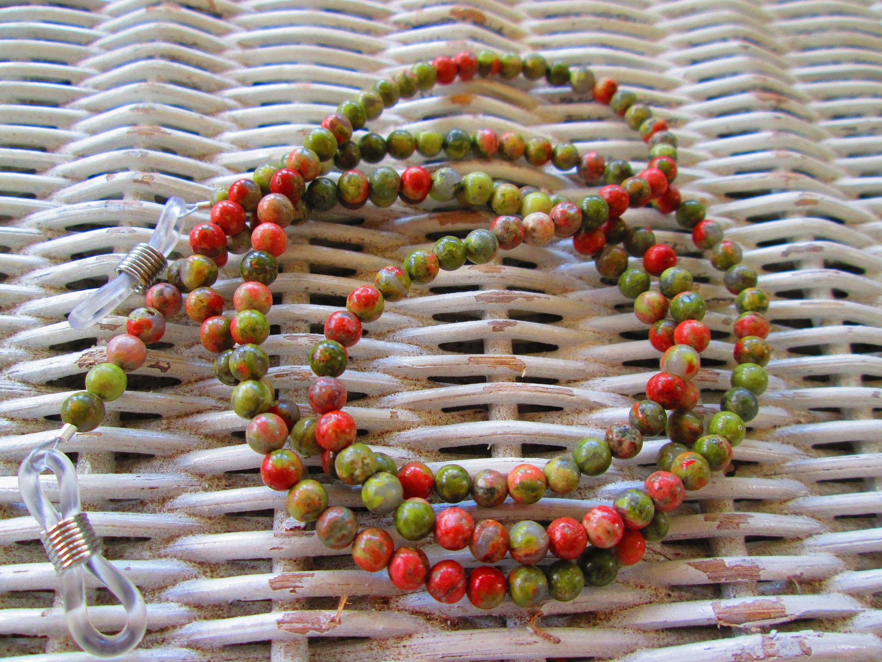Unakite glasses chain, 1072, detail 2