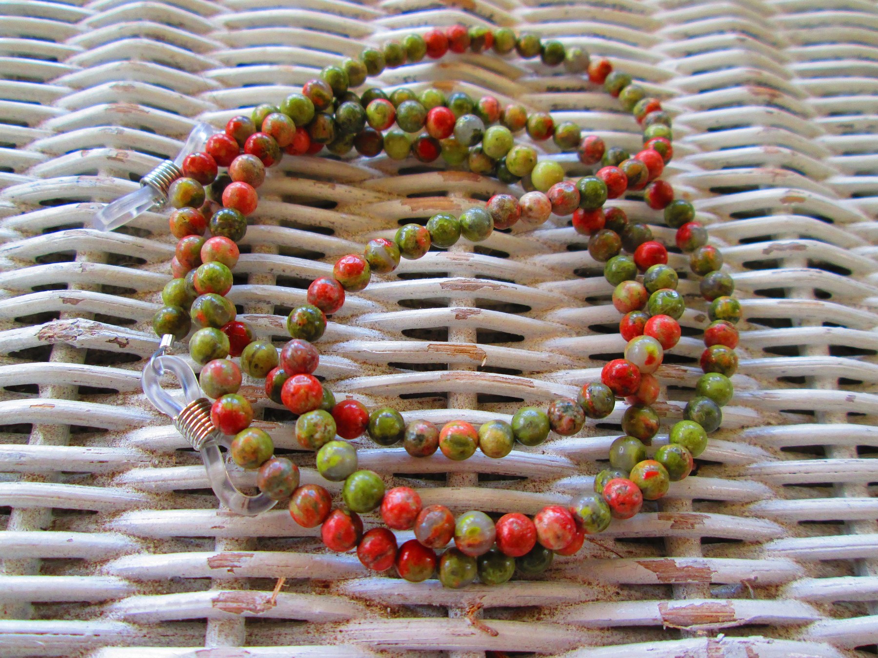 Unakite glasses chain, 1072, detail 3