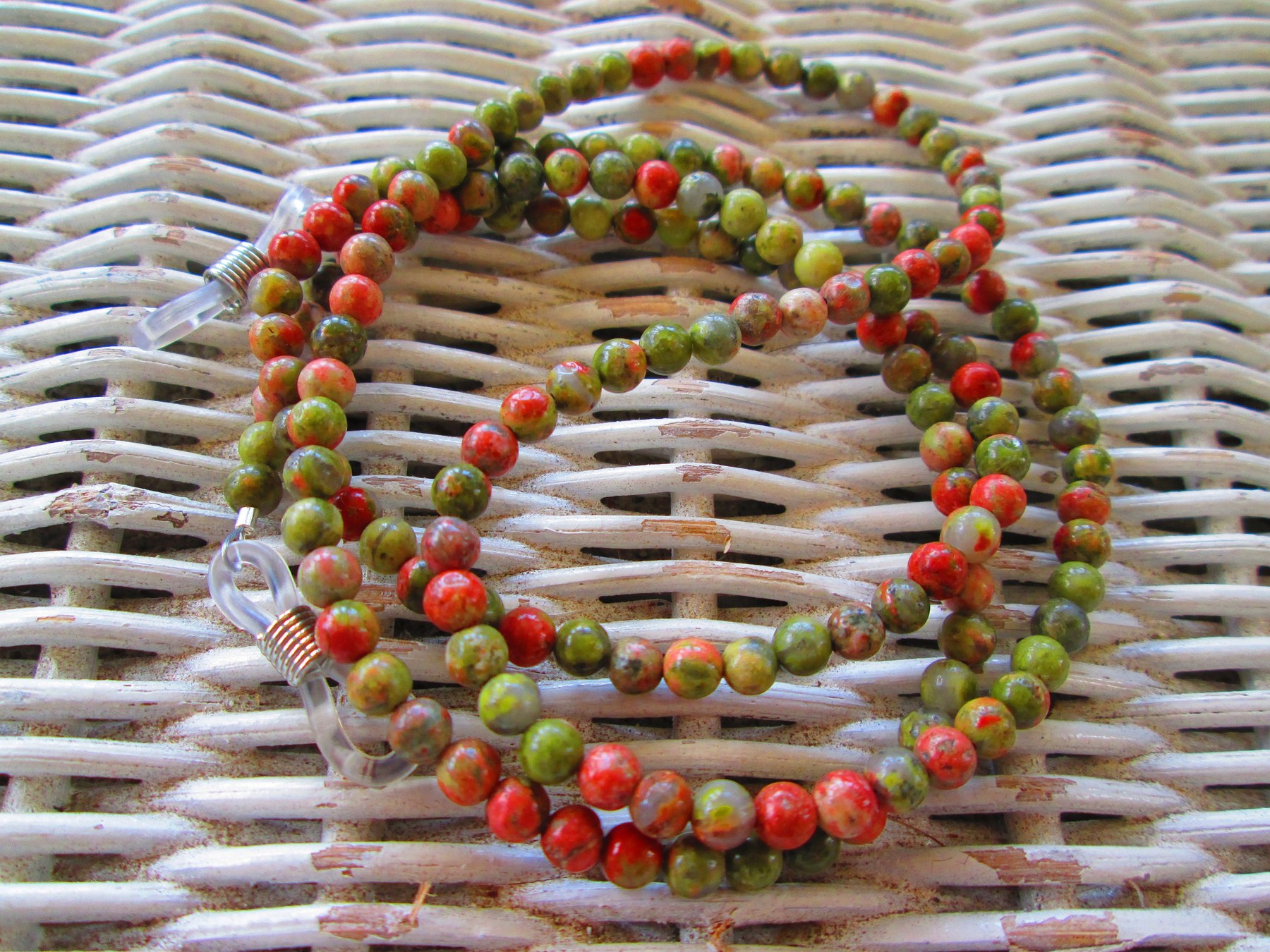 Unakite glasses chain, 1072, detail 4