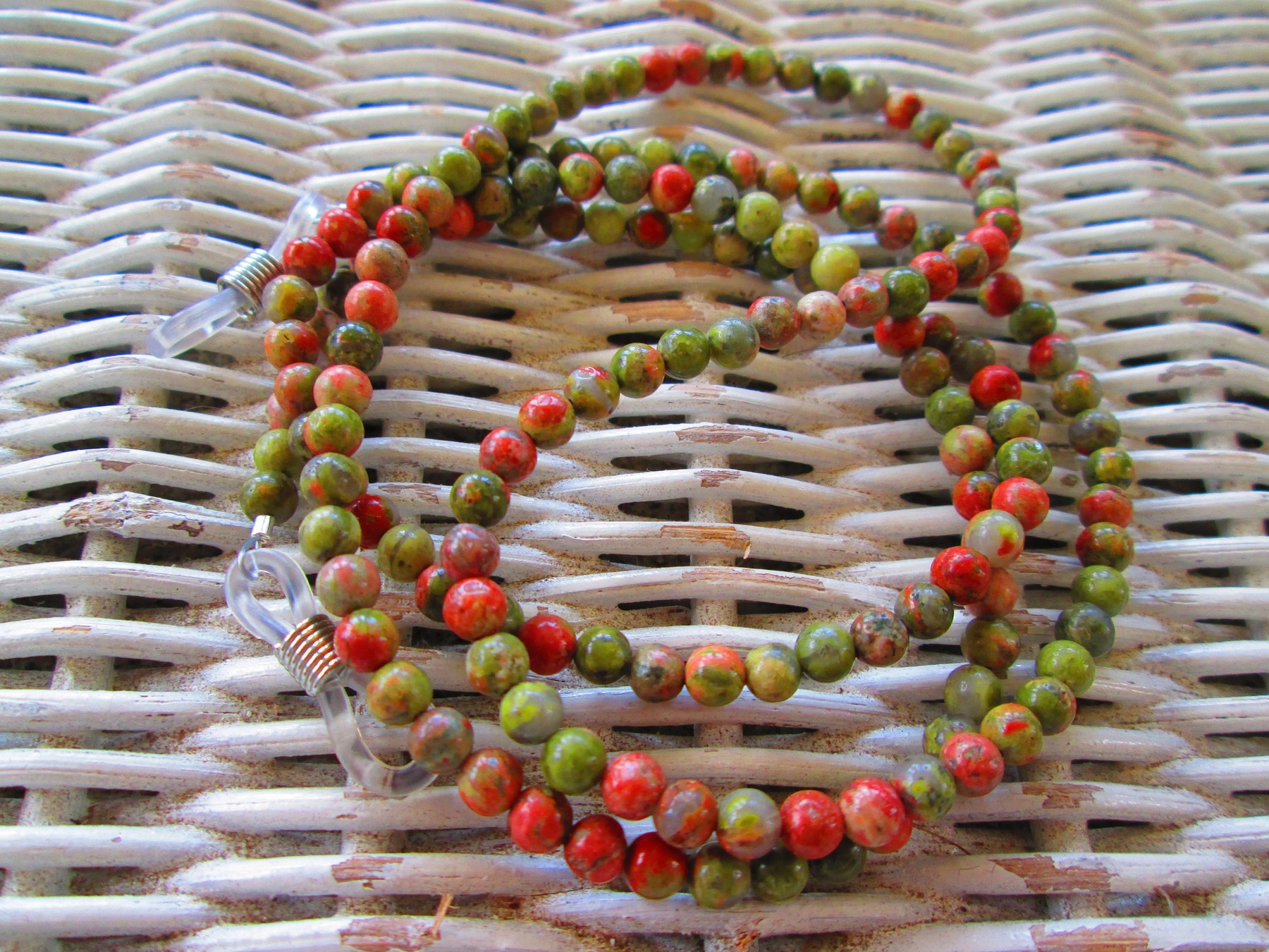 Unakite glasses chain, 1072, detail 5