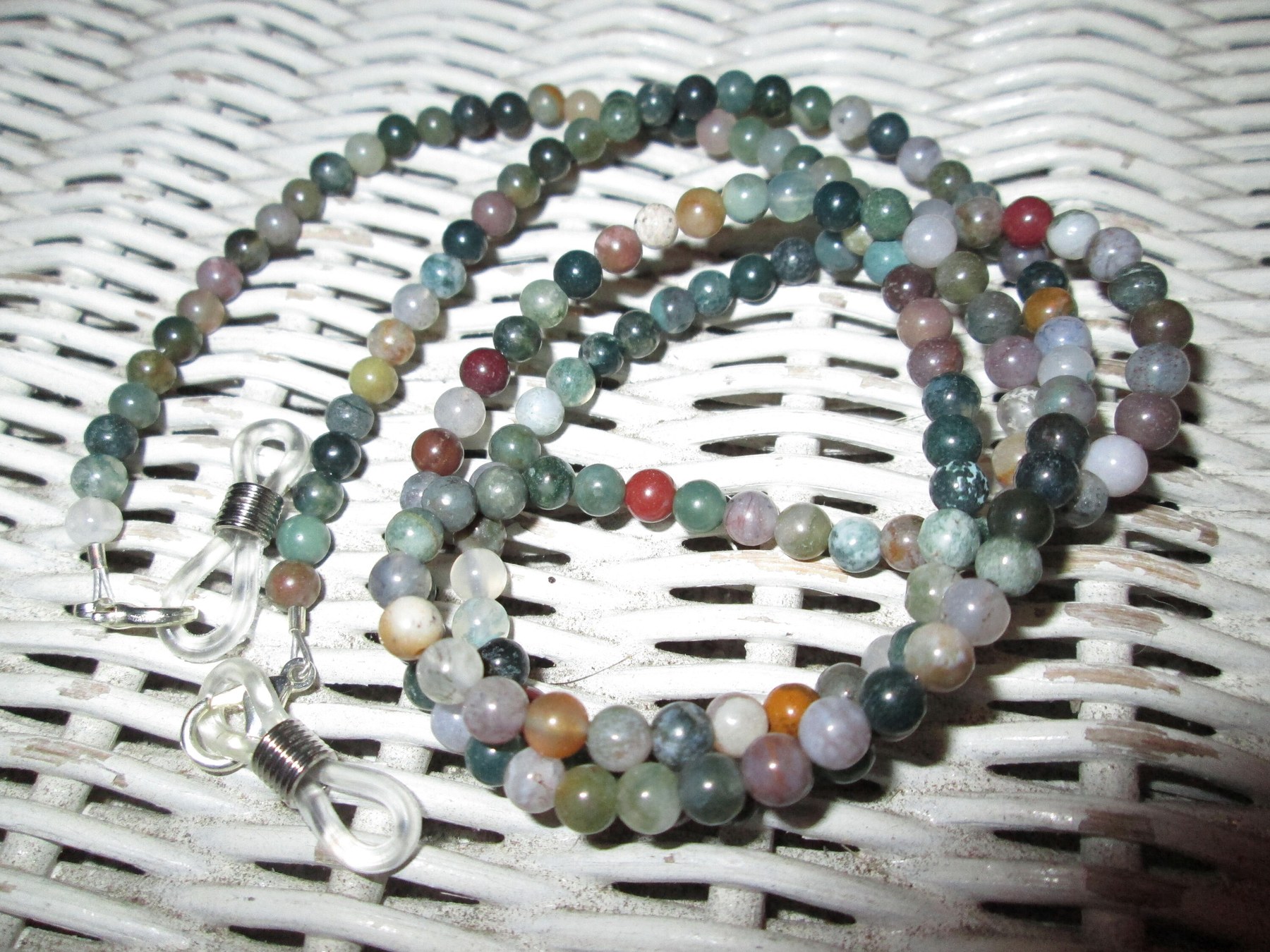 Handmade Fancy Jasper Beaded Eyeglass Chain, 1075, detail 3