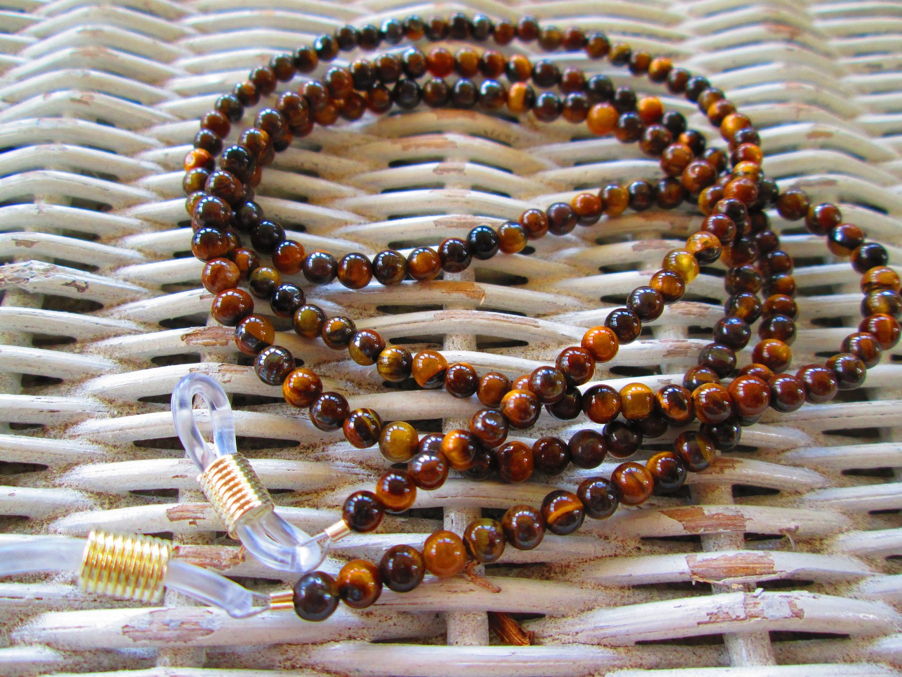 Handmade Tiger Eye Beaded Eyeglass Chain, 1073