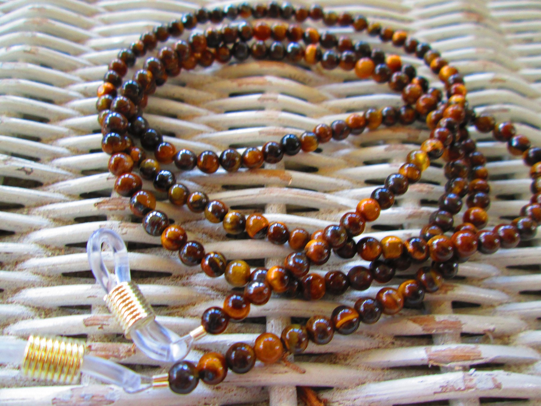 Handmade Tiger Eye Beaded Eyeglass Chain, 1073, detail 2