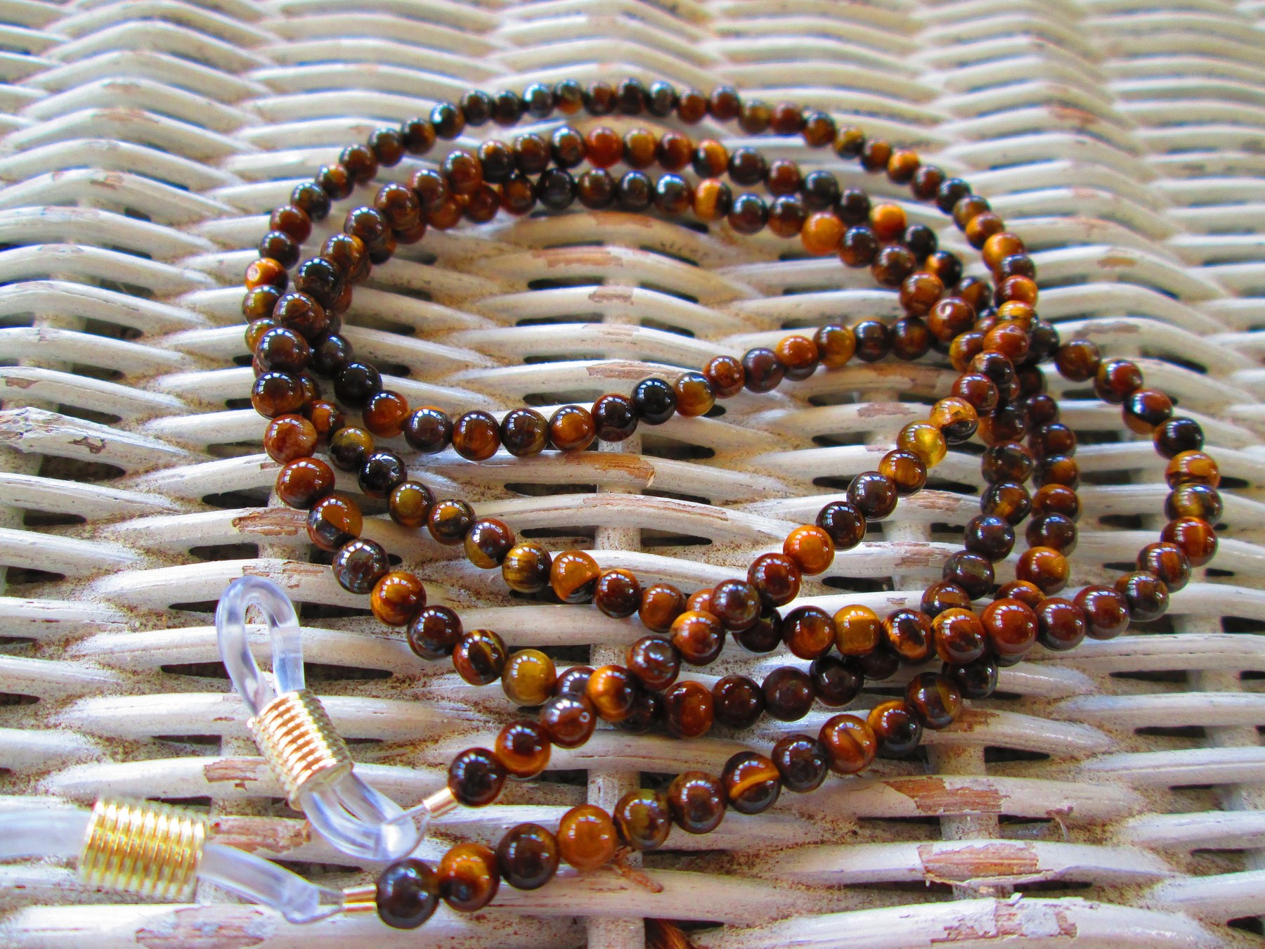 Handmade Tiger Eye Beaded Eyeglass Chain, 1073, detail 5