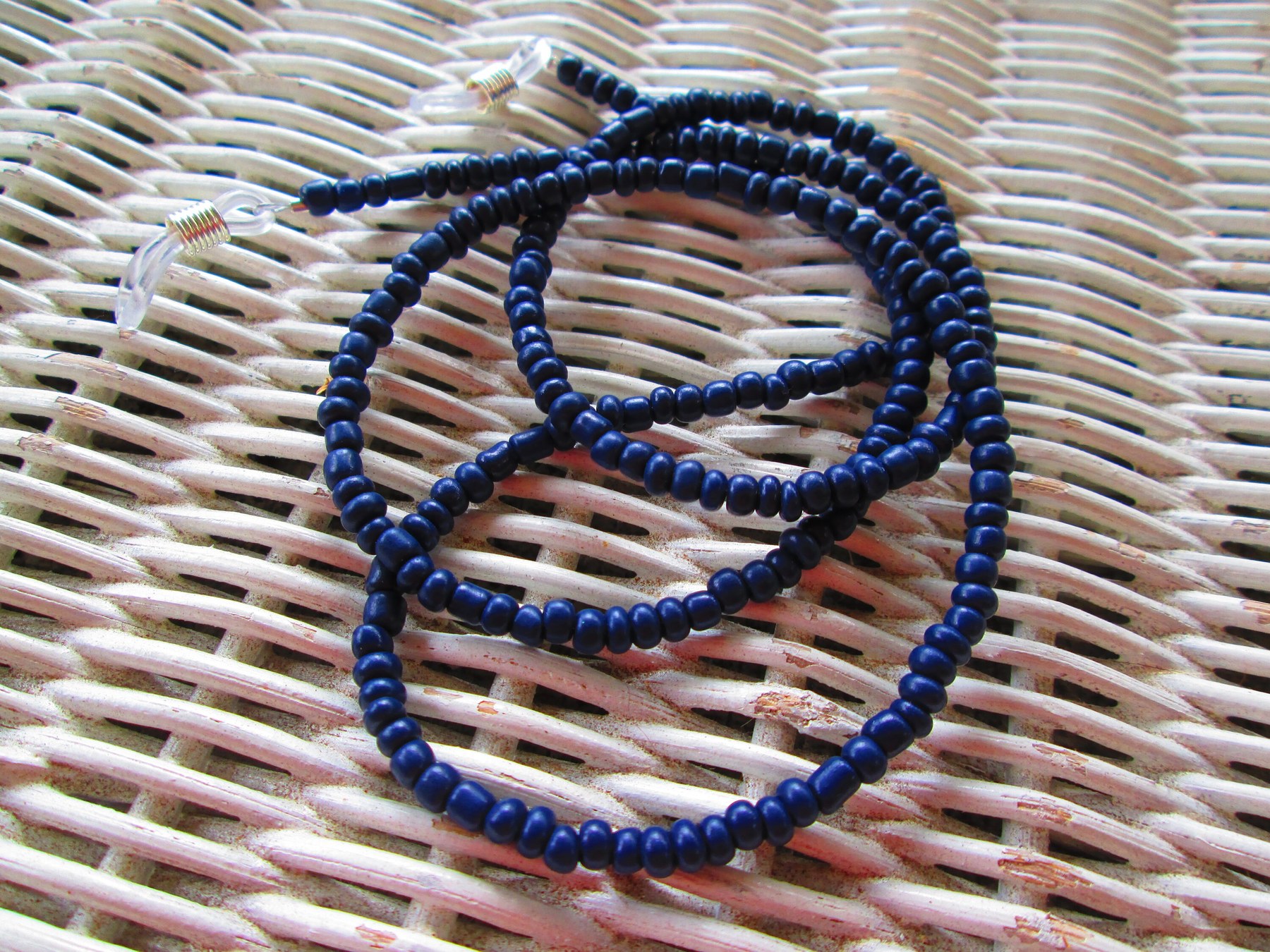 Royal Blue Seed Bead Eyeglass Chain, 1079