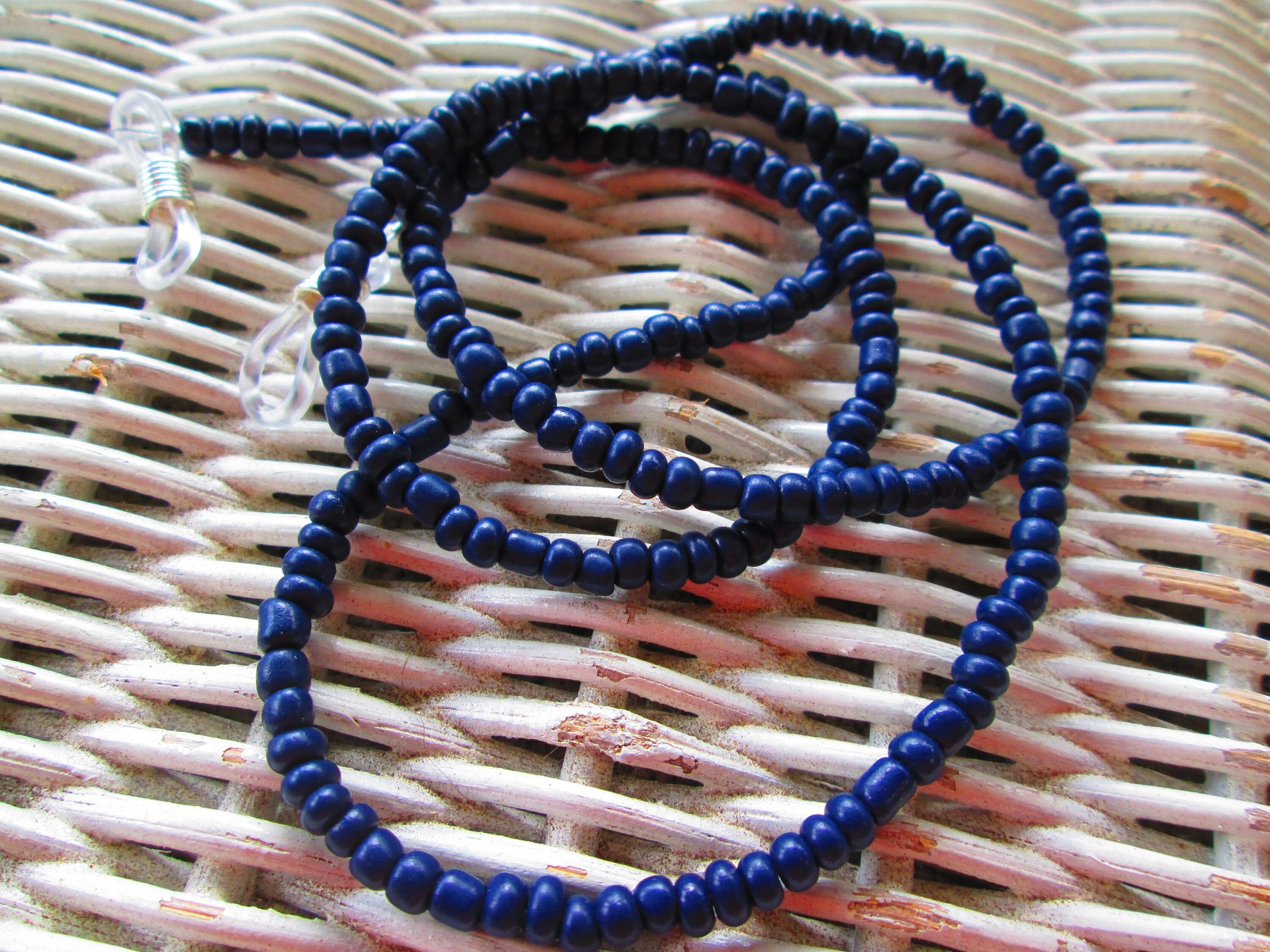 Royal Blue Seed Bead Eyeglass Chain, 1079, detail 5