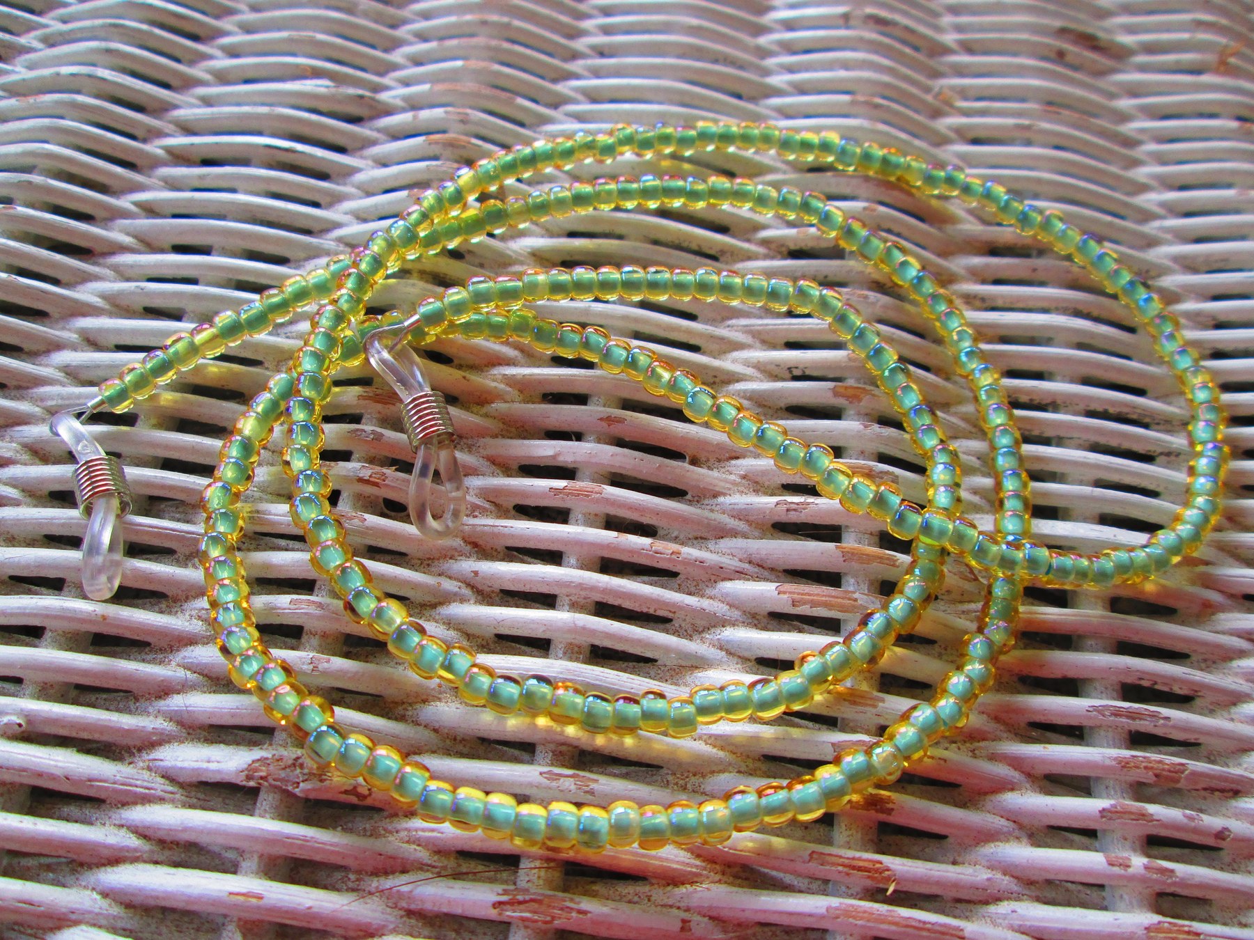 Eyeglass Chain: Rain Light Topaz Glass Beads, 1087