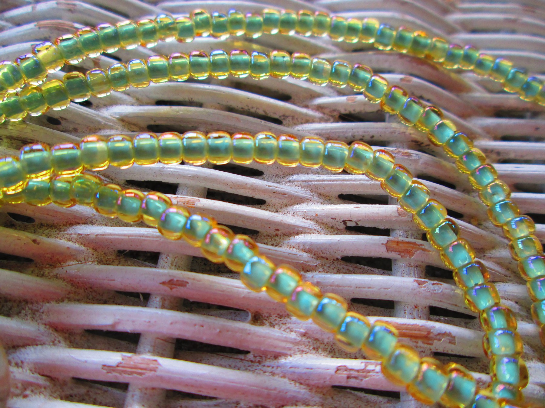 Eyeglass Chain: Rain Light Topaz Glass Beads, 1087, detail 4