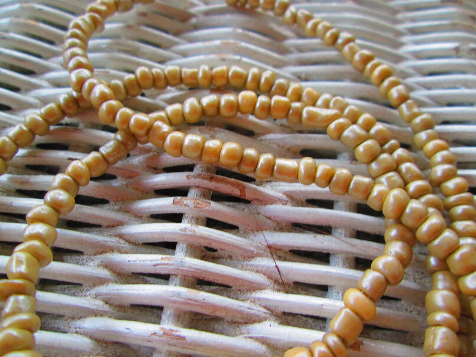 Beaded Eyeglass Chain: Light Brown Seed Beads, 1025, detail 4
