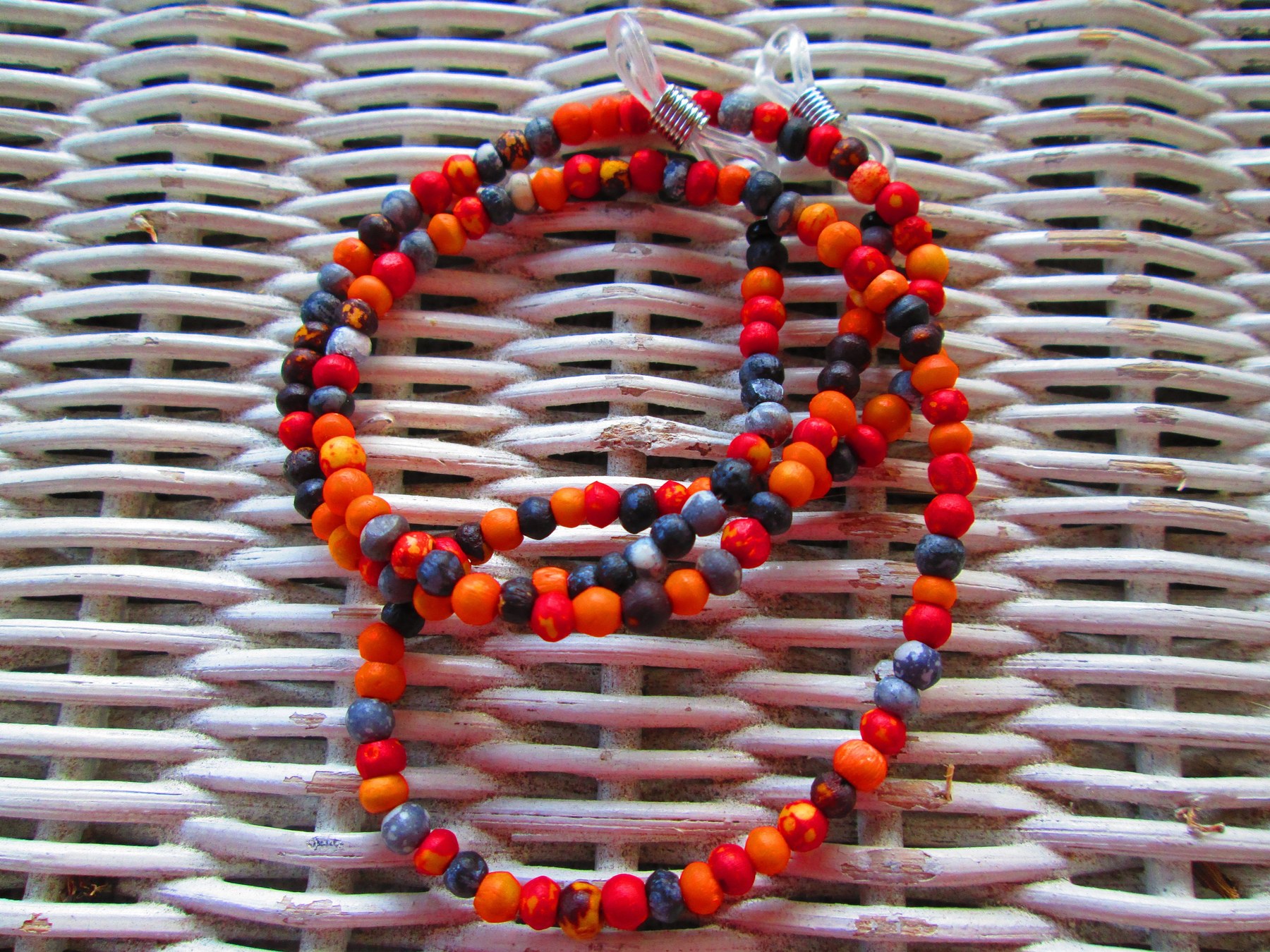 Handmade Bone Beaded Eyeglass Chain: Colorful Glasses Holder, 1092