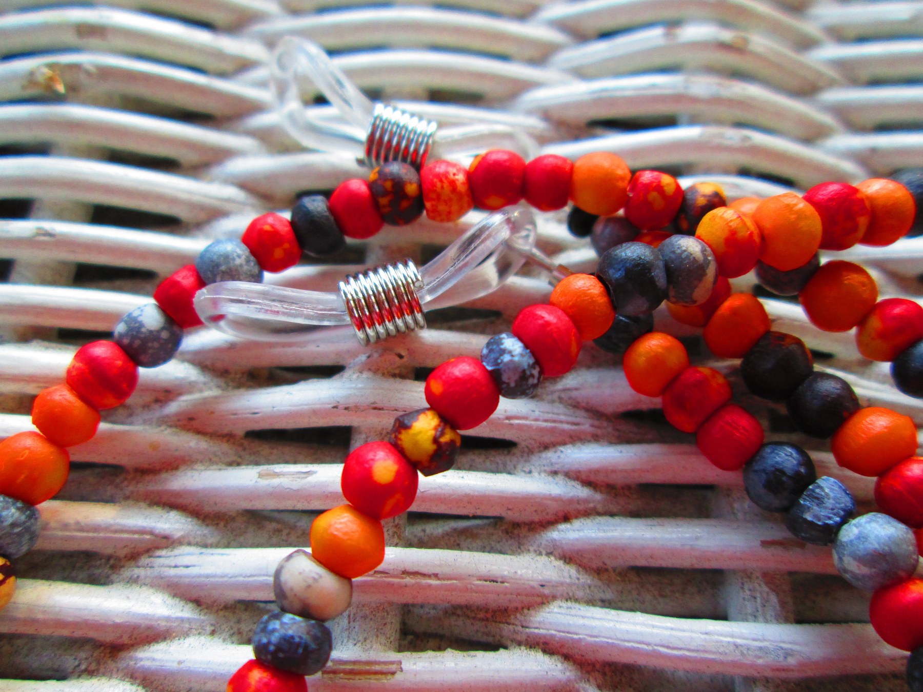 Handmade Bone Beaded Eyeglass Chain: Colorful Glasses Holder, 1092, detail 3