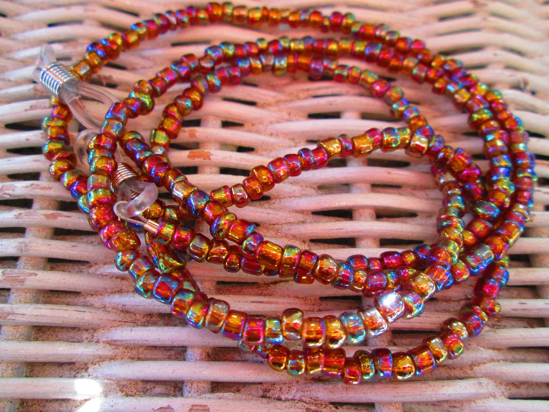 Eyeglass chain, Rainbow Dark Topaz glasses chain, 1204