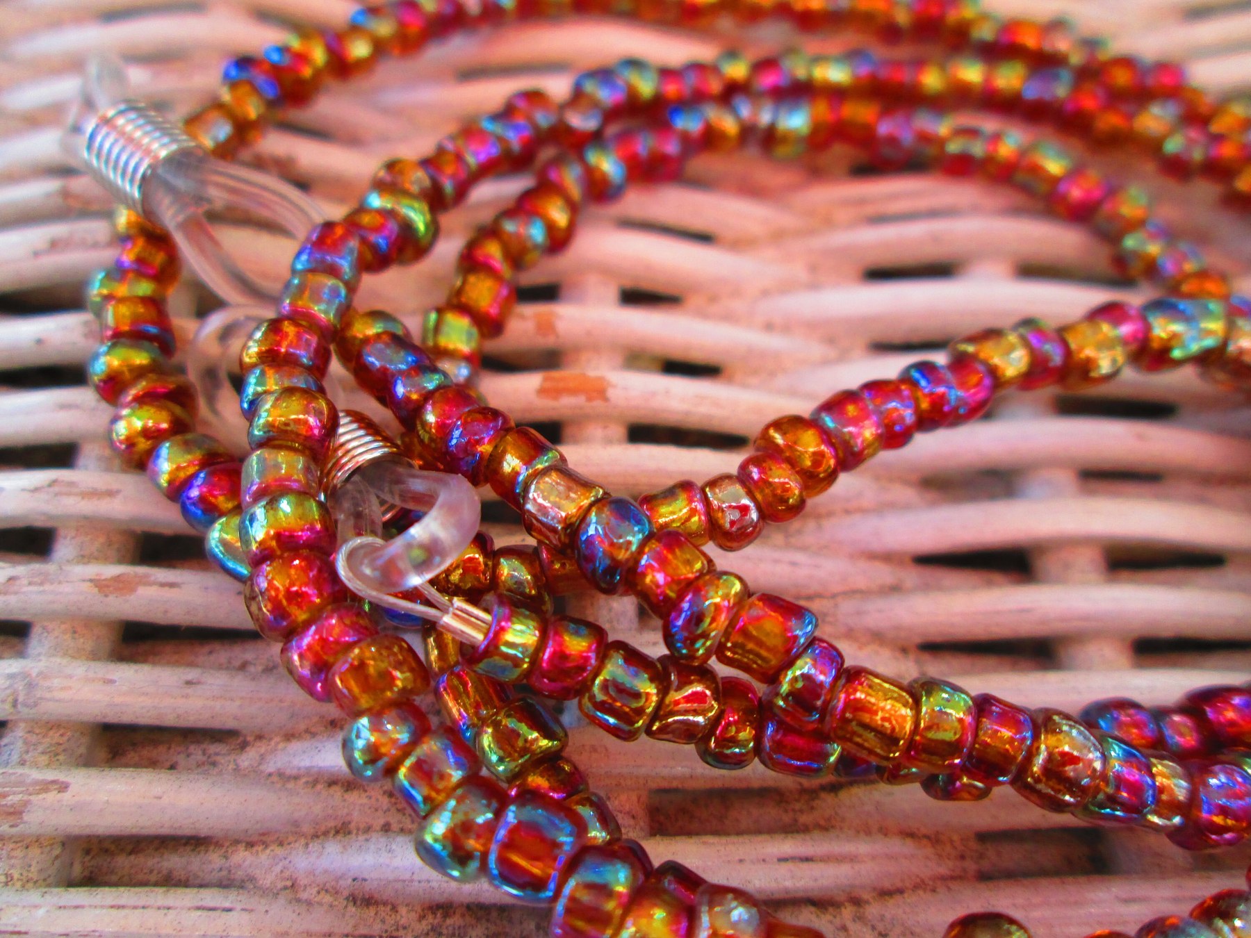 Eyeglass chain, Rainbow Dark Topaz glasses chain, 1204, detail 2