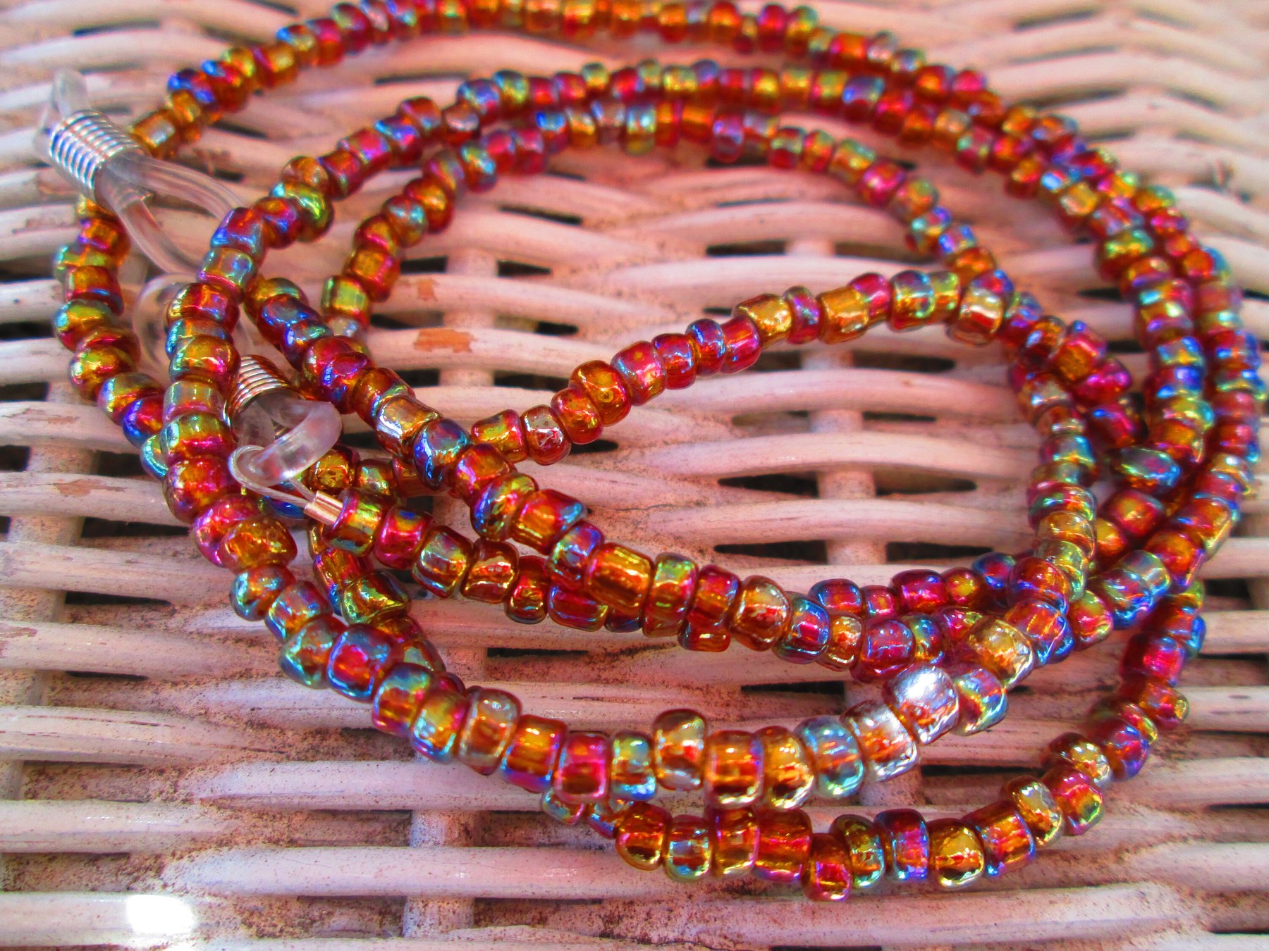Eyeglass chain, Rainbow Dark Topaz glasses chain, 1204, detail 3