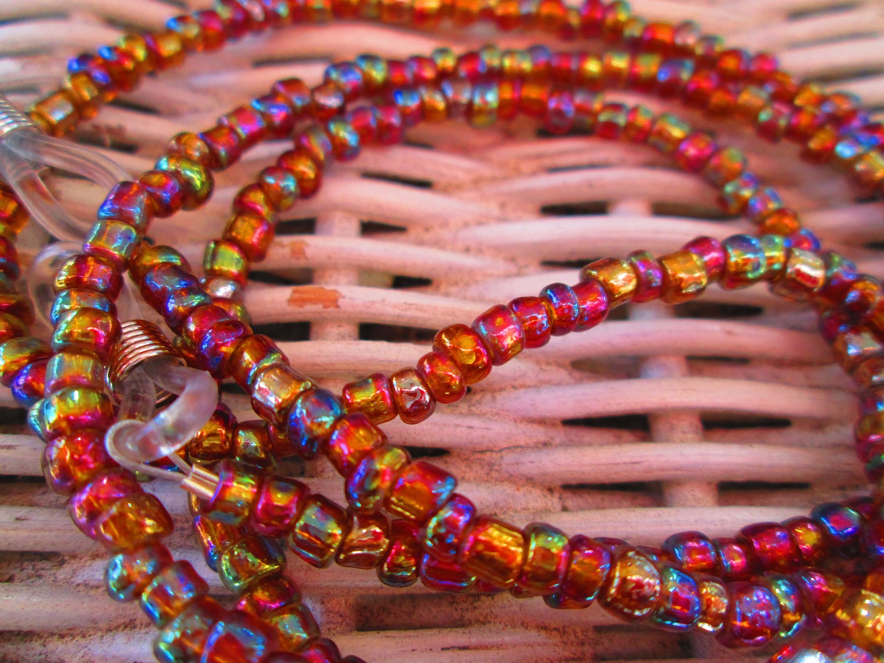 Eyeglass chain, Rainbow Dark Topaz glasses chain, 1204, detail 4