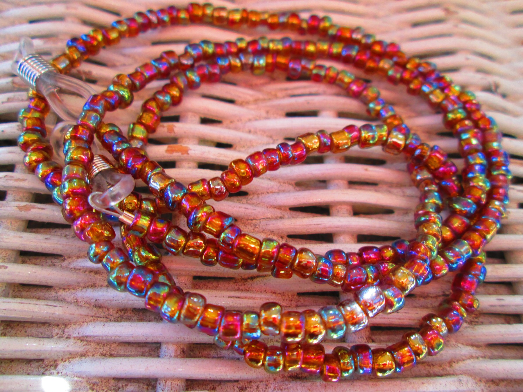 Eyeglass chain, Rainbow Dark Topaz glasses chain, 1204, detail 5