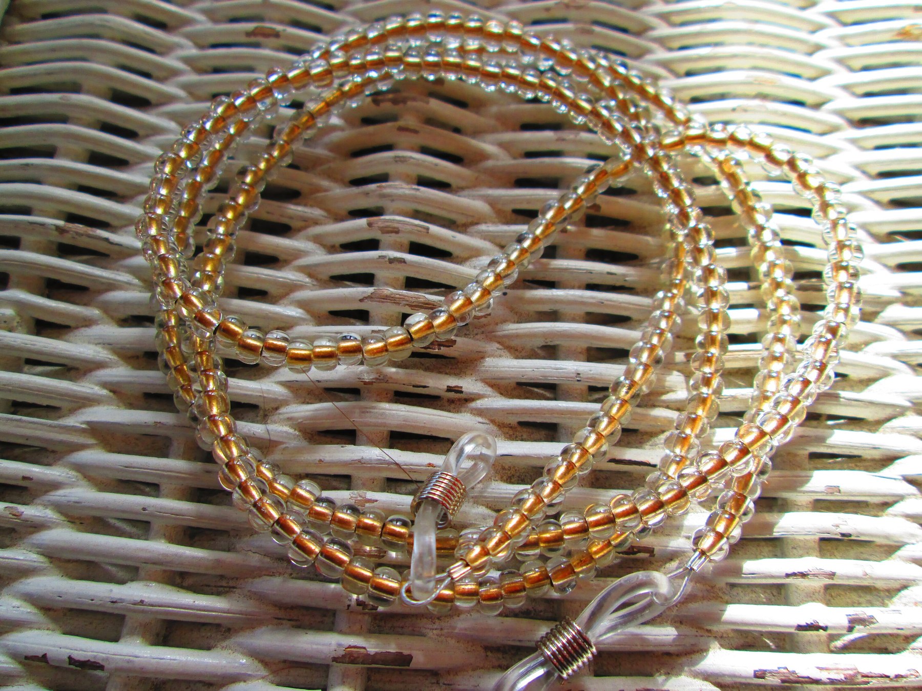 Eyeglass Chain, Crystal gold metal glasses chain, 1206