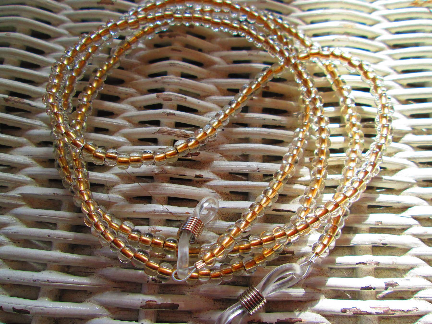 Eyeglass Chain, Crystal gold metal glasses chain, 1206, detail 3