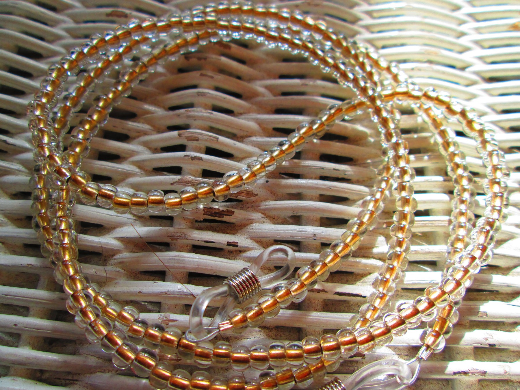 Eyeglass Chain, Crystal gold metal glasses chain, 1206, detail 5