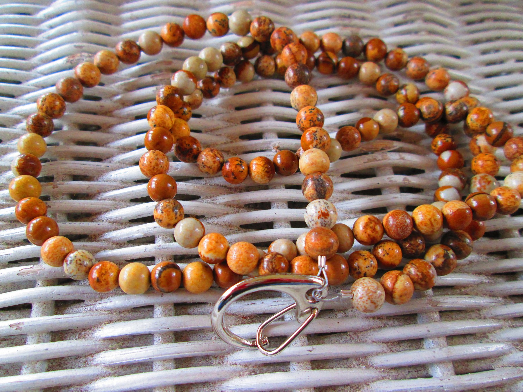 Lanyard, Picture Jasper 6mm lanyard, 848