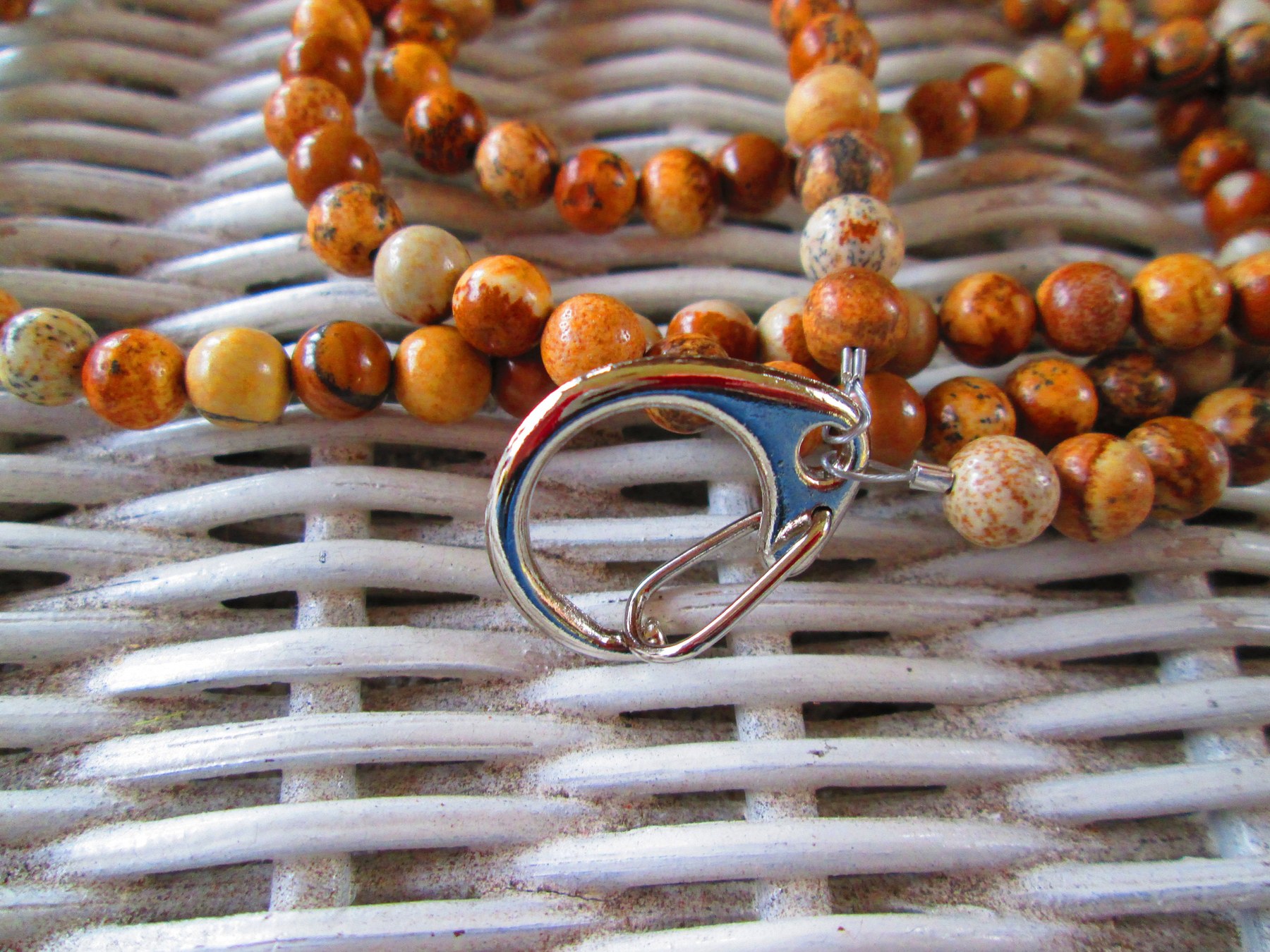 Lanyard, Picture Jasper 6mm lanyard, 848, detail 2