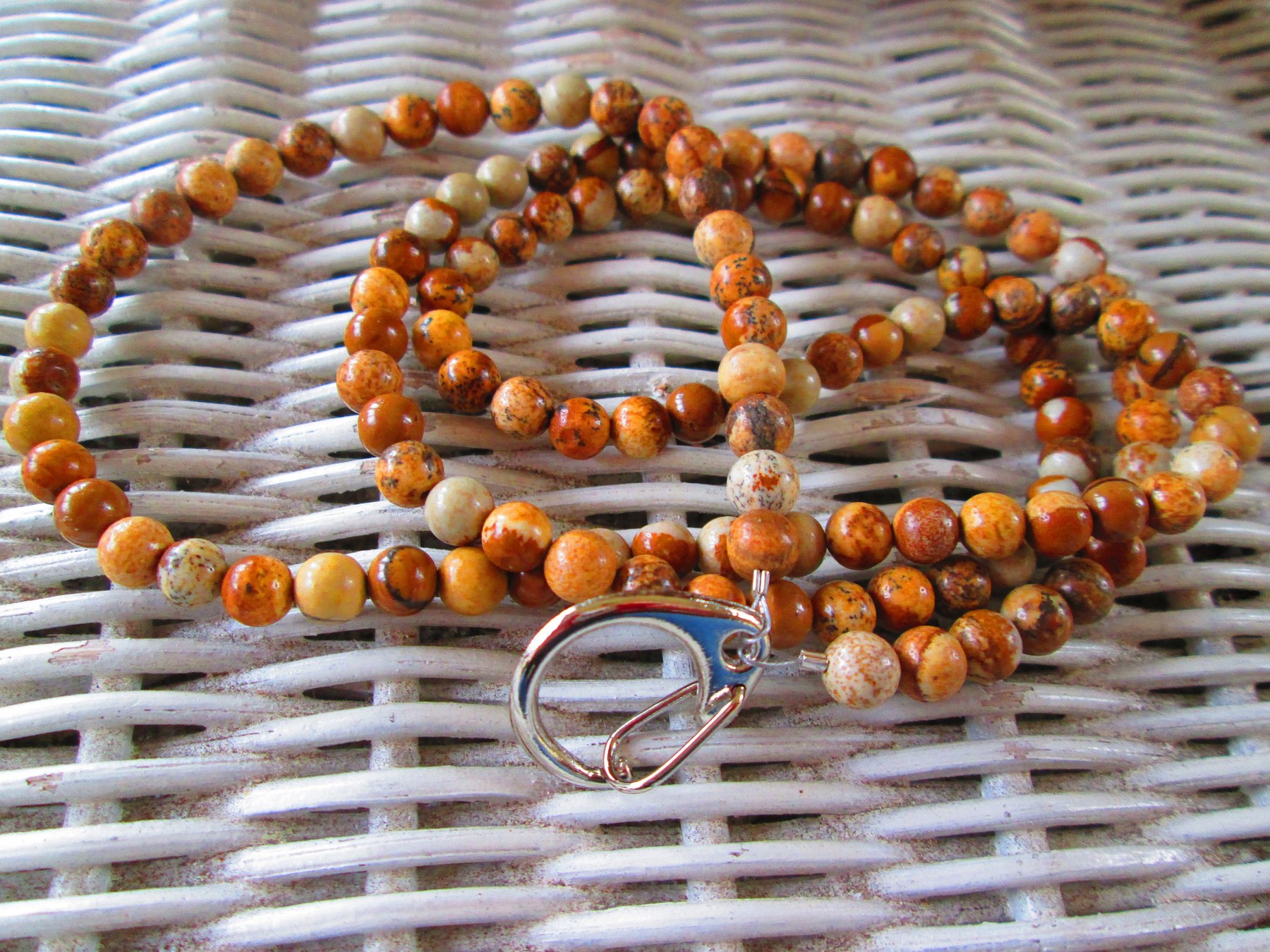 Lanyard, Picture Jasper 6mm lanyard, 848, detail 4