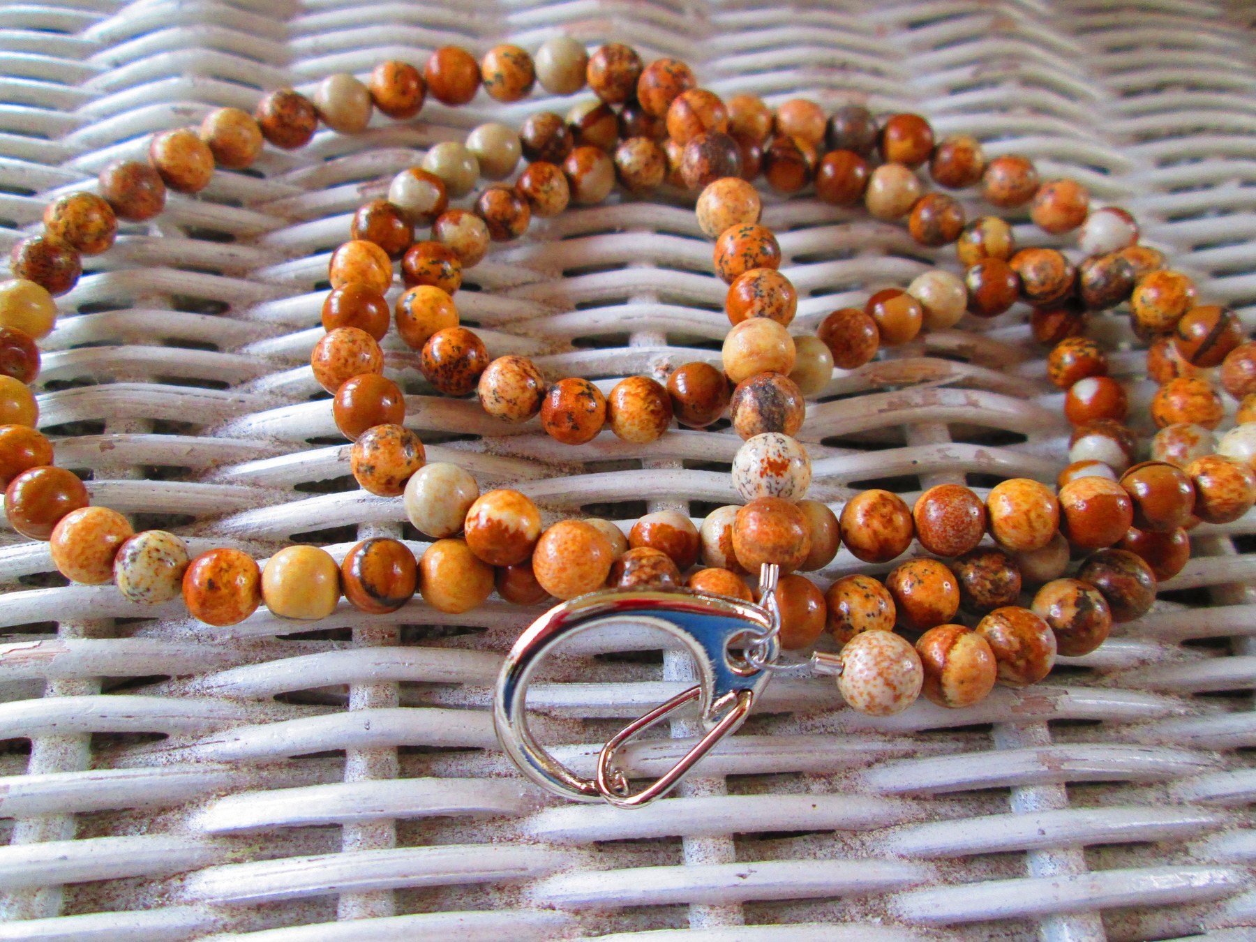 Lanyard, Picture Jasper 6mm lanyard, 848, detail 5