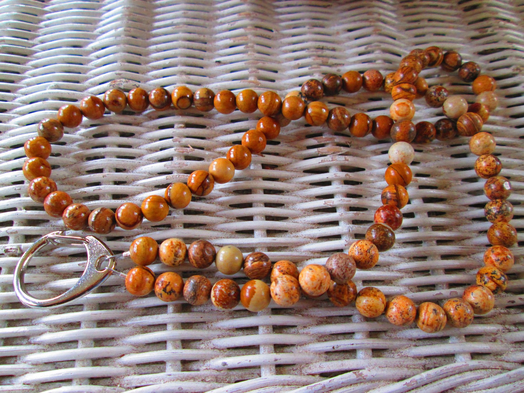 Lanyard, Picture Jasper 8mm lanyard, 849