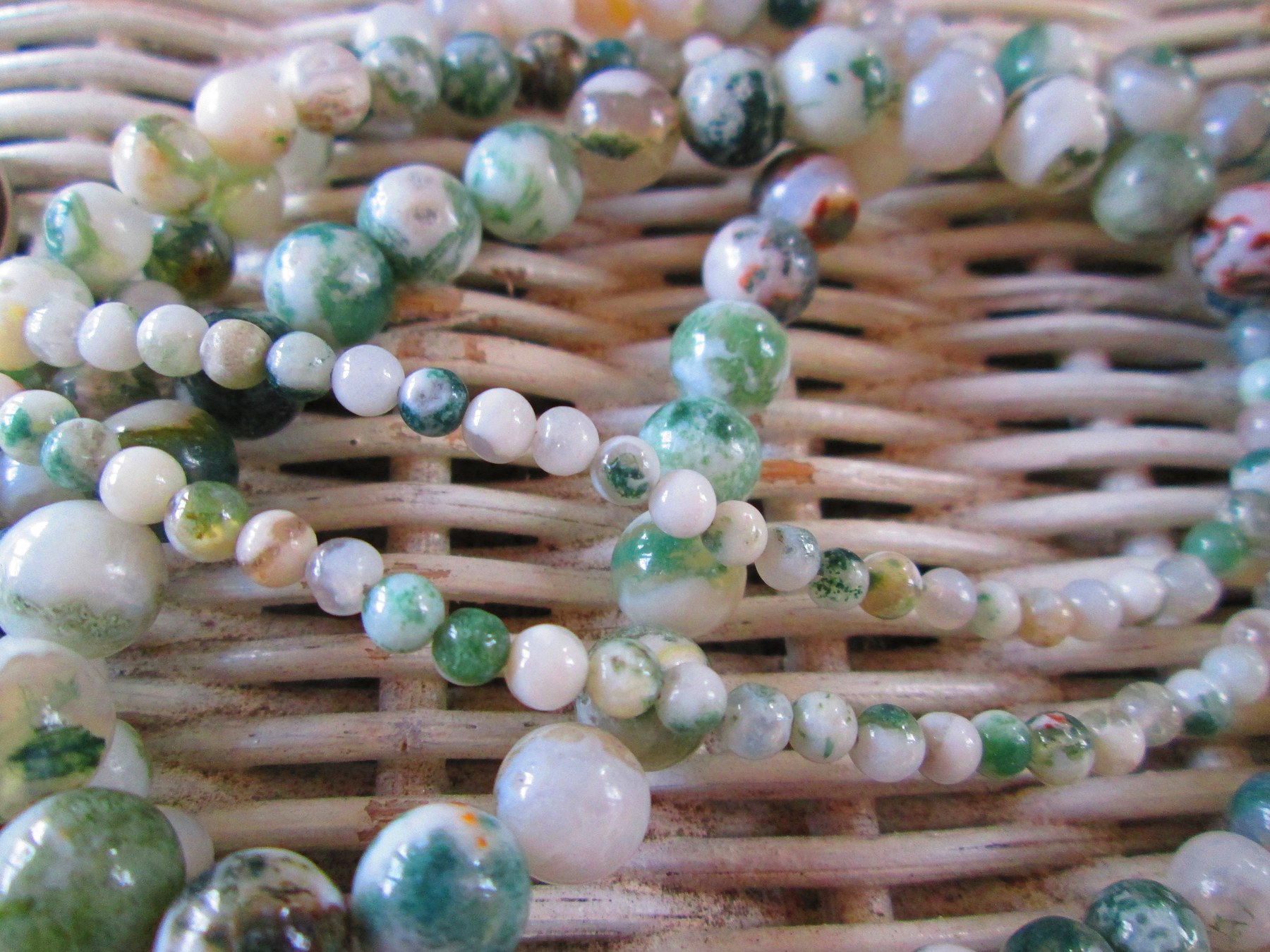 Lanyard, Green and White Marbled Agate Lanyard, 857, detail 4