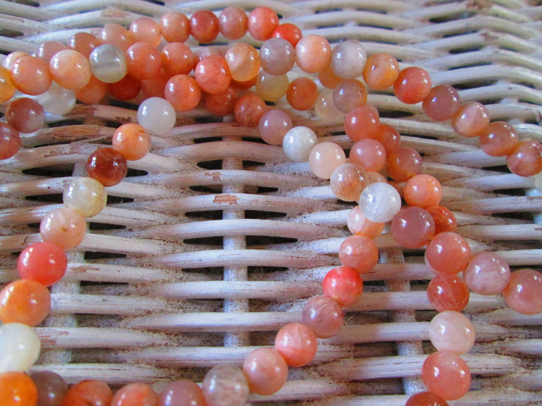 Sunstone Beaded Lanyard 6mm, Natural Orange Gemstone ID Badge Holder, Eyeglass Chain, Teacher Nurse Gift, Handmade, detail 5