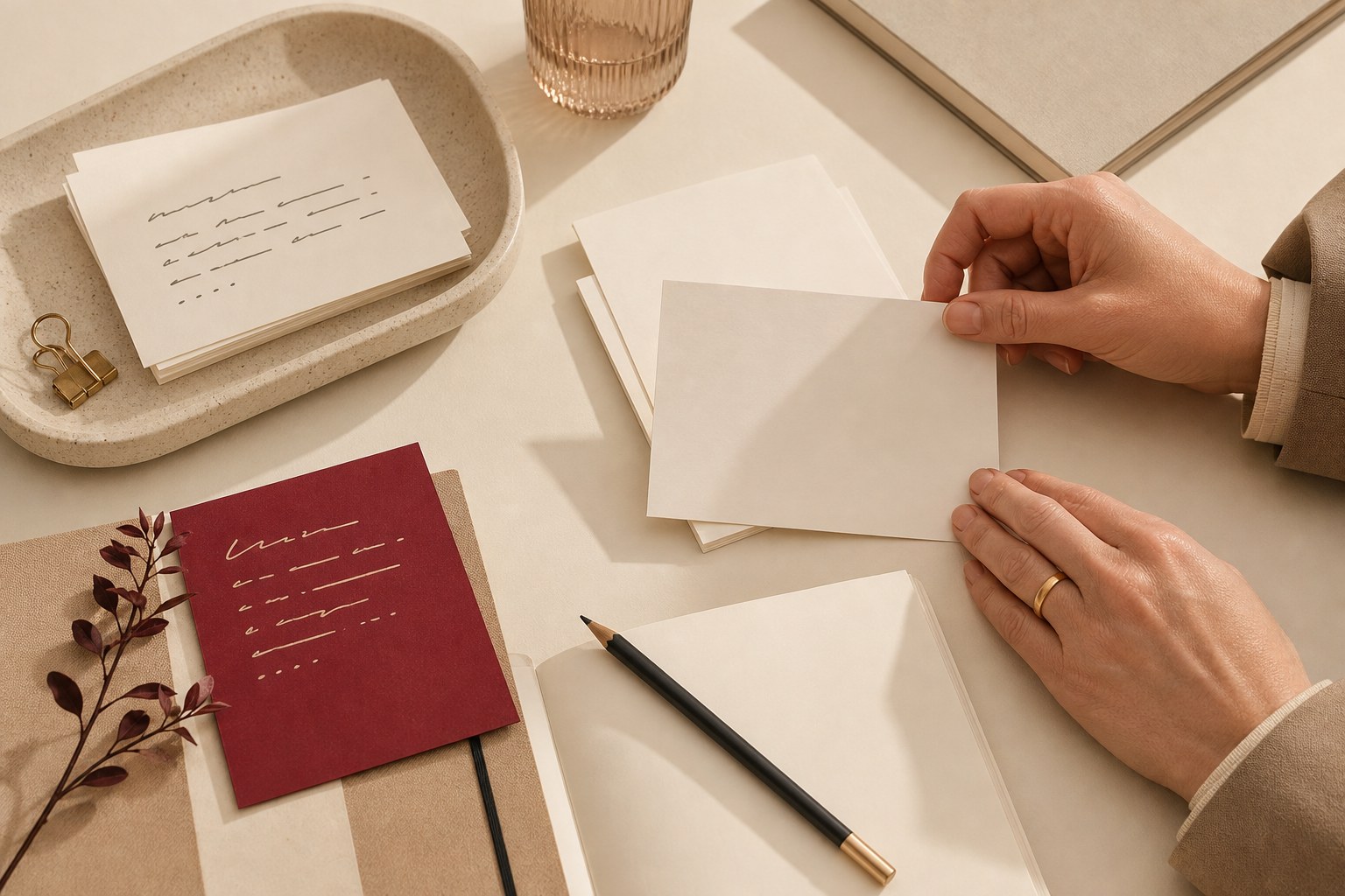 Career notes and a pencil arranged for a focused resume review