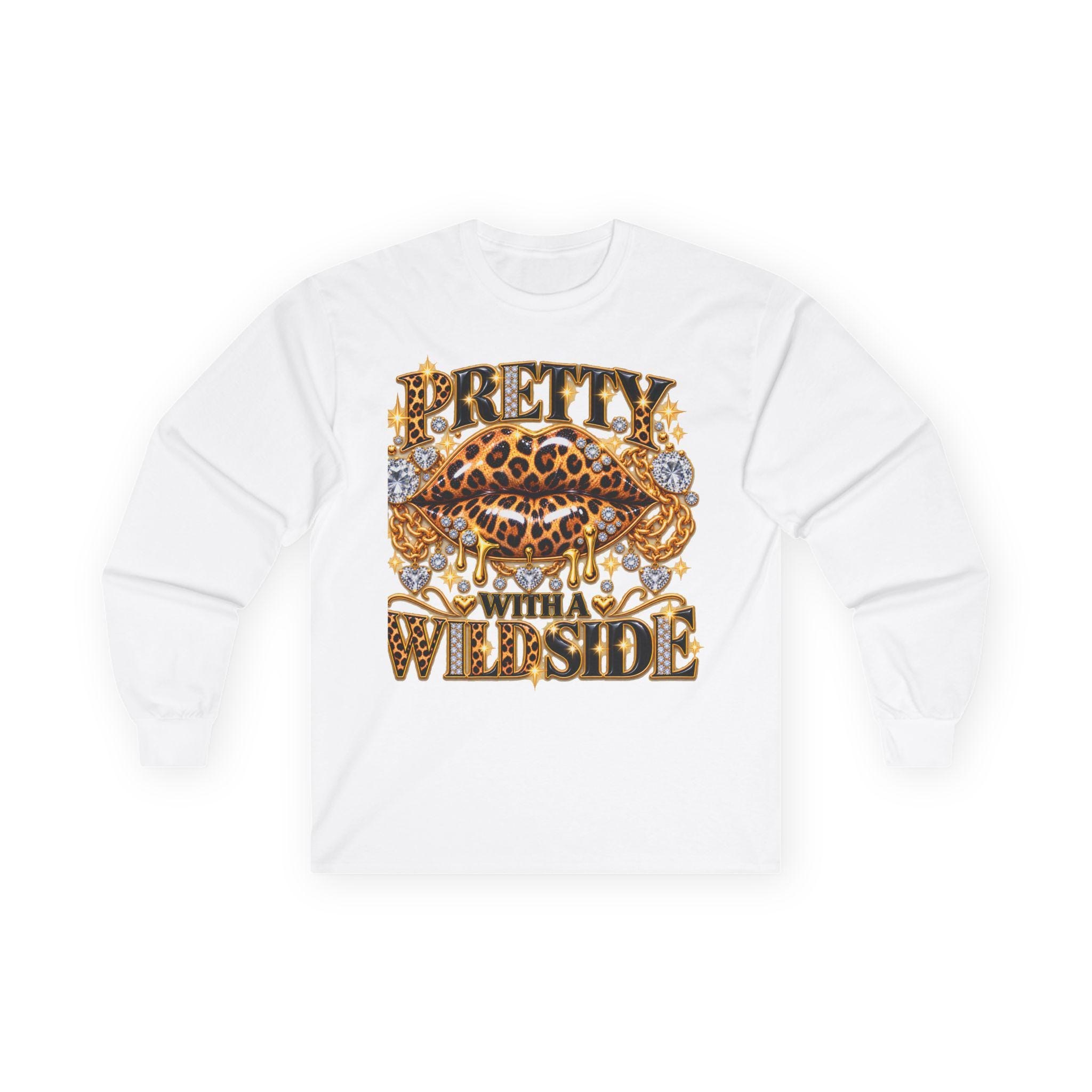 Pretty with a Wild Side Long Sleeve Tee | Leopard Lip Graphic, view 2