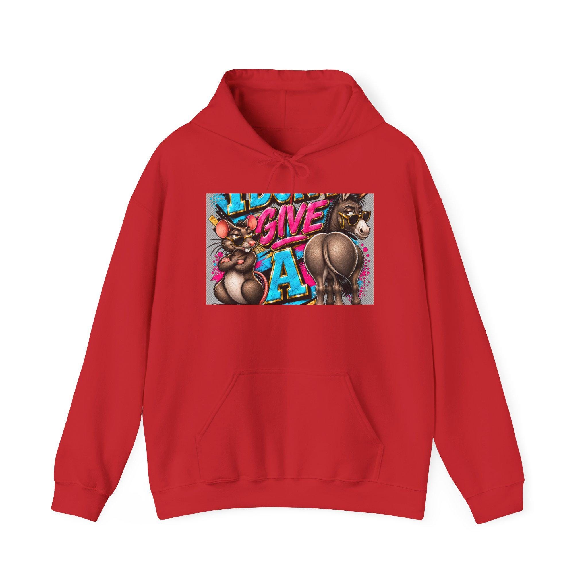 Give It Up Graphic Hoodie | Funky Cartoon Bears, Retro Graffiti Art, view 8