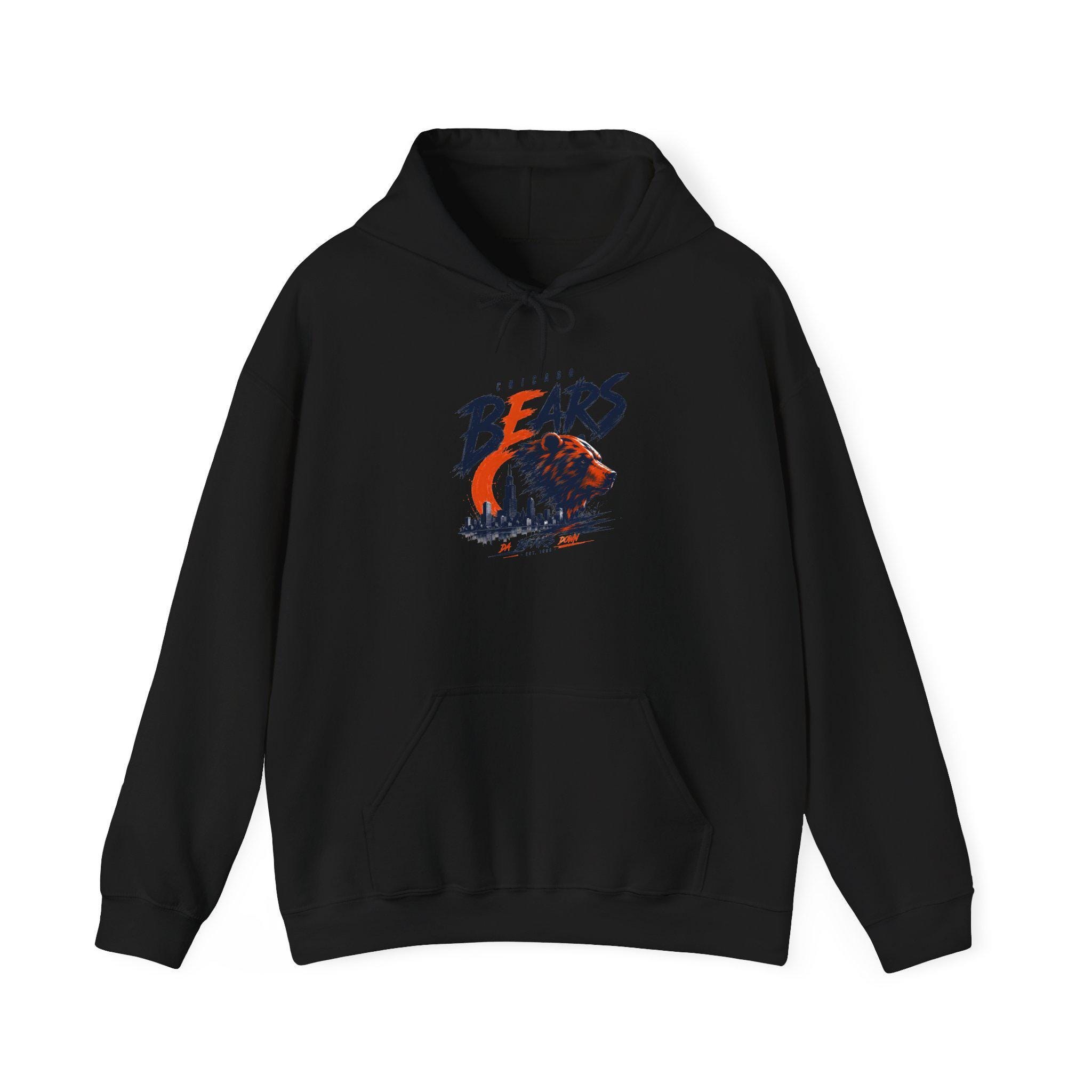 Bears Graphic Hoodie | Vintage Bear Illustration, Forest Moon Design, view 3