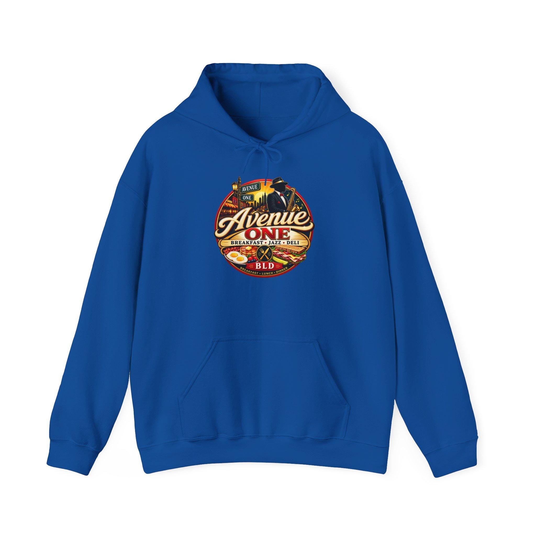Avenue One Retro Diner Logo Hoodie | Come Taste the Difference Pullover, view 5