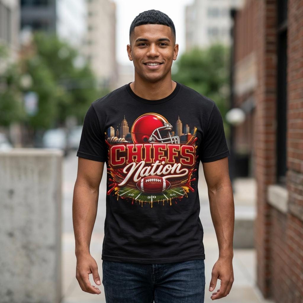 Kansas City Chiefs Nation T-Shirt | Football Fan Graphic Tee | Chiefs Kingdom Shirt | Bella + Canvas | Gildan Unisex | Game Day Tee