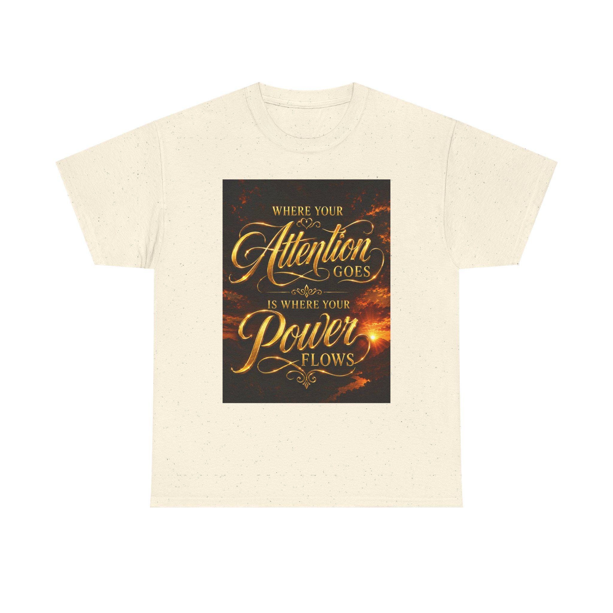Where Your Attention Goes Power Flows Tee | Inspirational Quote Shirt, view 2