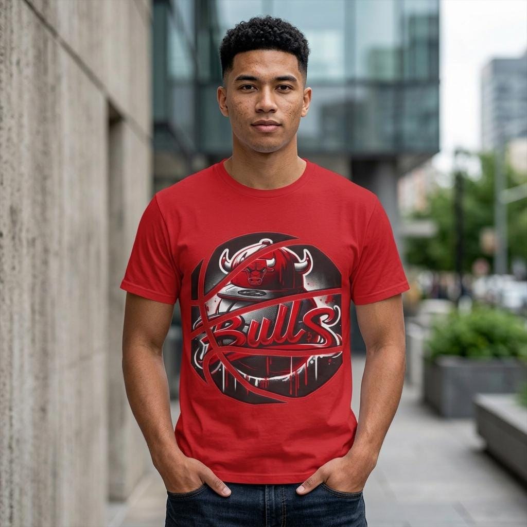 Graffiti Bulls basketball shirt | Team logo drip design