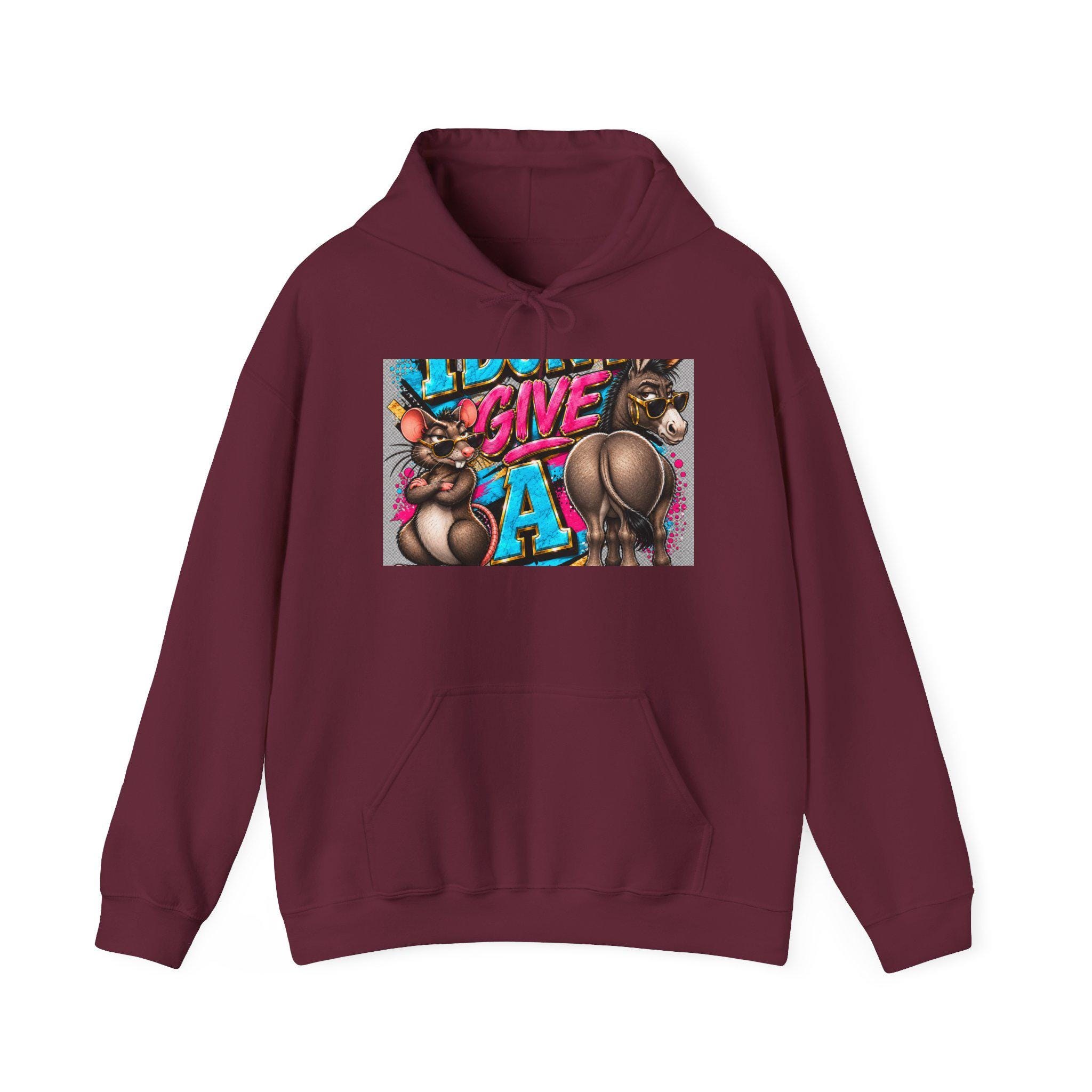 Give It Up Graphic Hoodie | Funky Cartoon Bears, Retro Graffiti Art, view 11