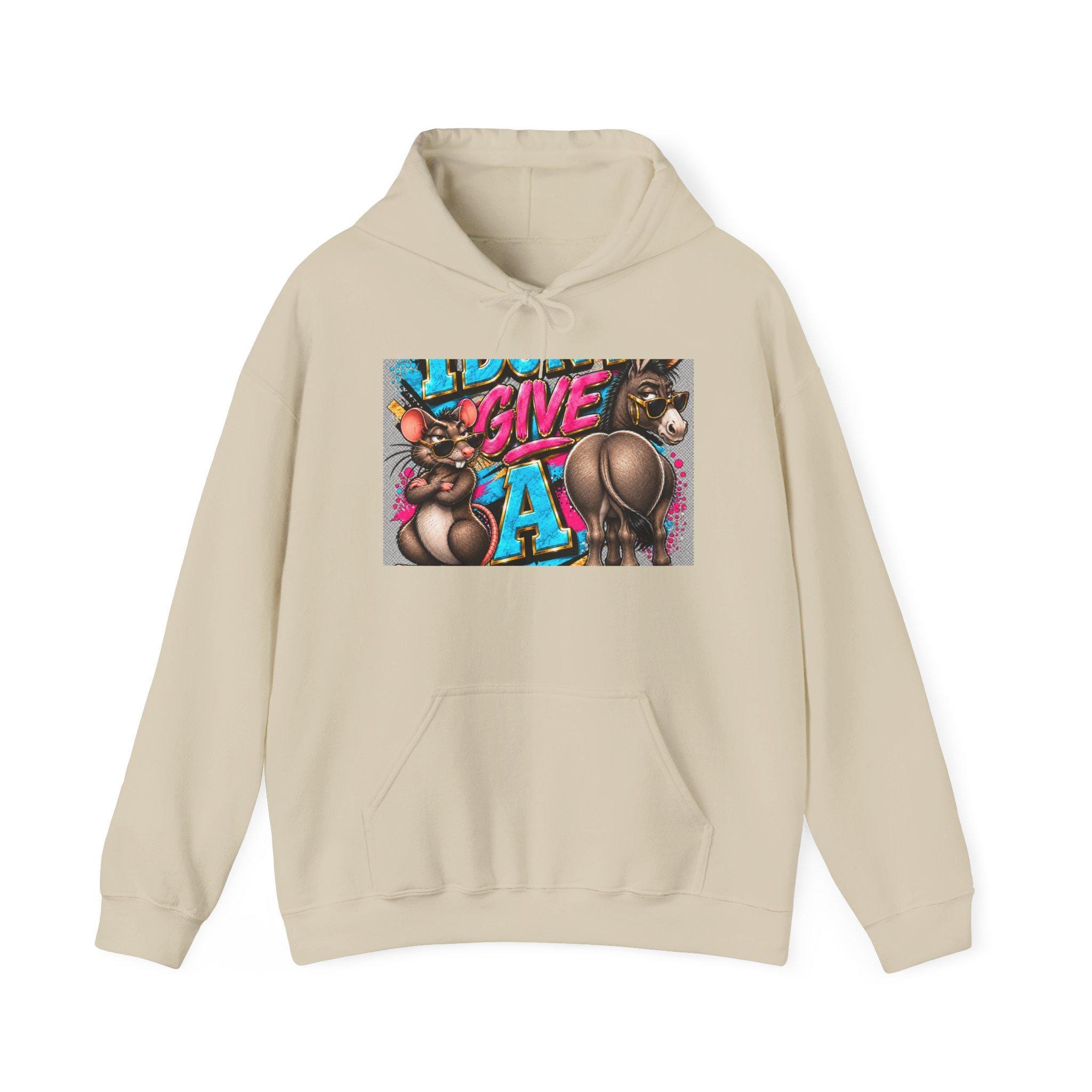 Give It Up Graphic Hoodie | Funky Cartoon Bears, Retro Graffiti Art, view 10