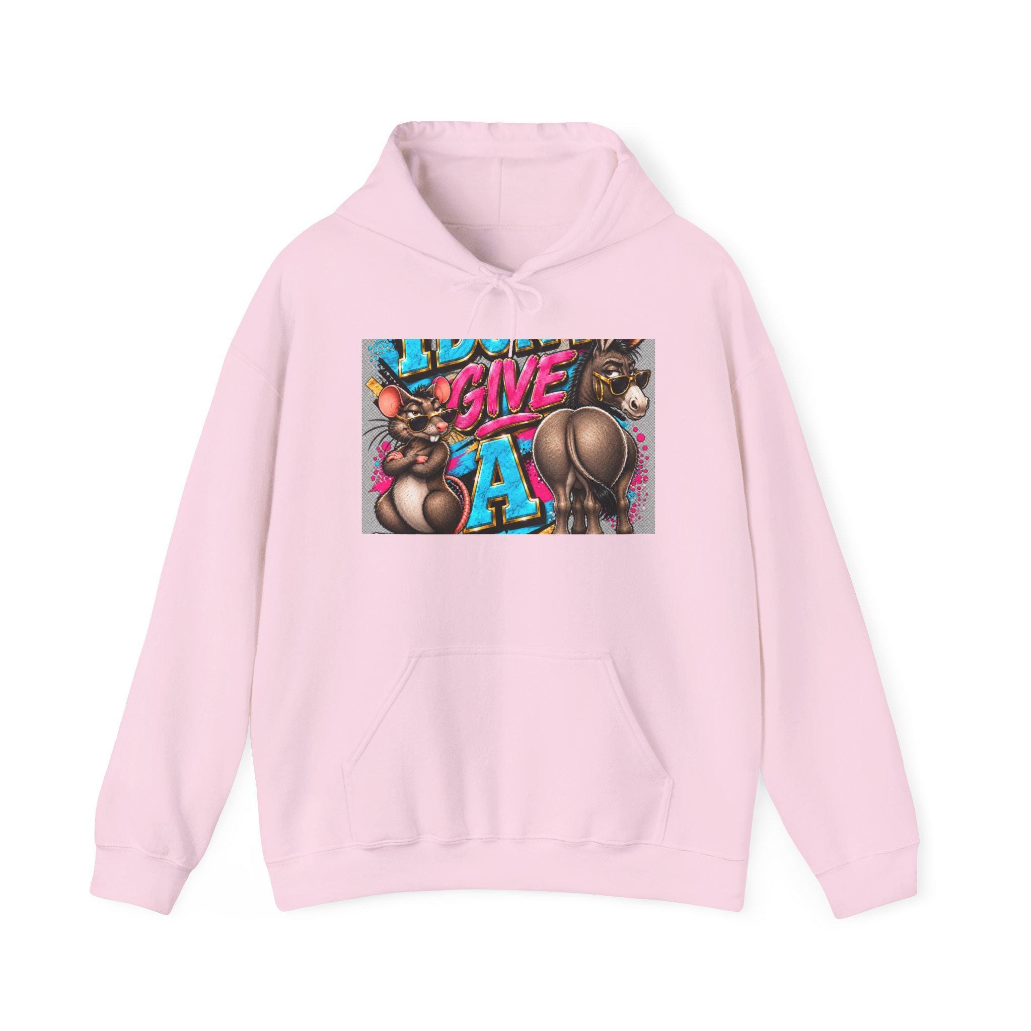 Give It Up Graphic Hoodie | Funky Cartoon Bears, Retro Graffiti Art, view 9