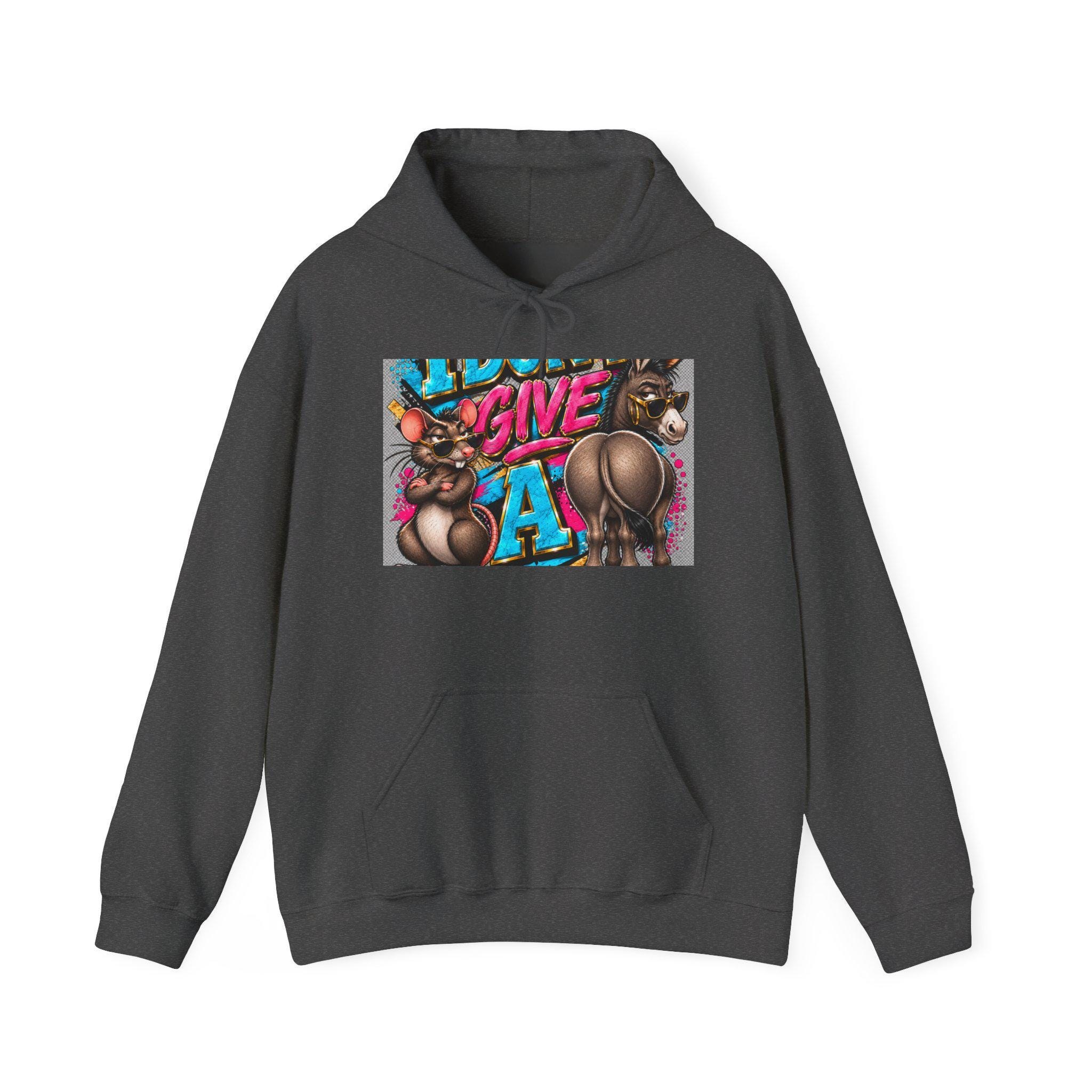 Give It Up Graphic Hoodie | Funky Cartoon Bears, Retro Graffiti Art, view 12