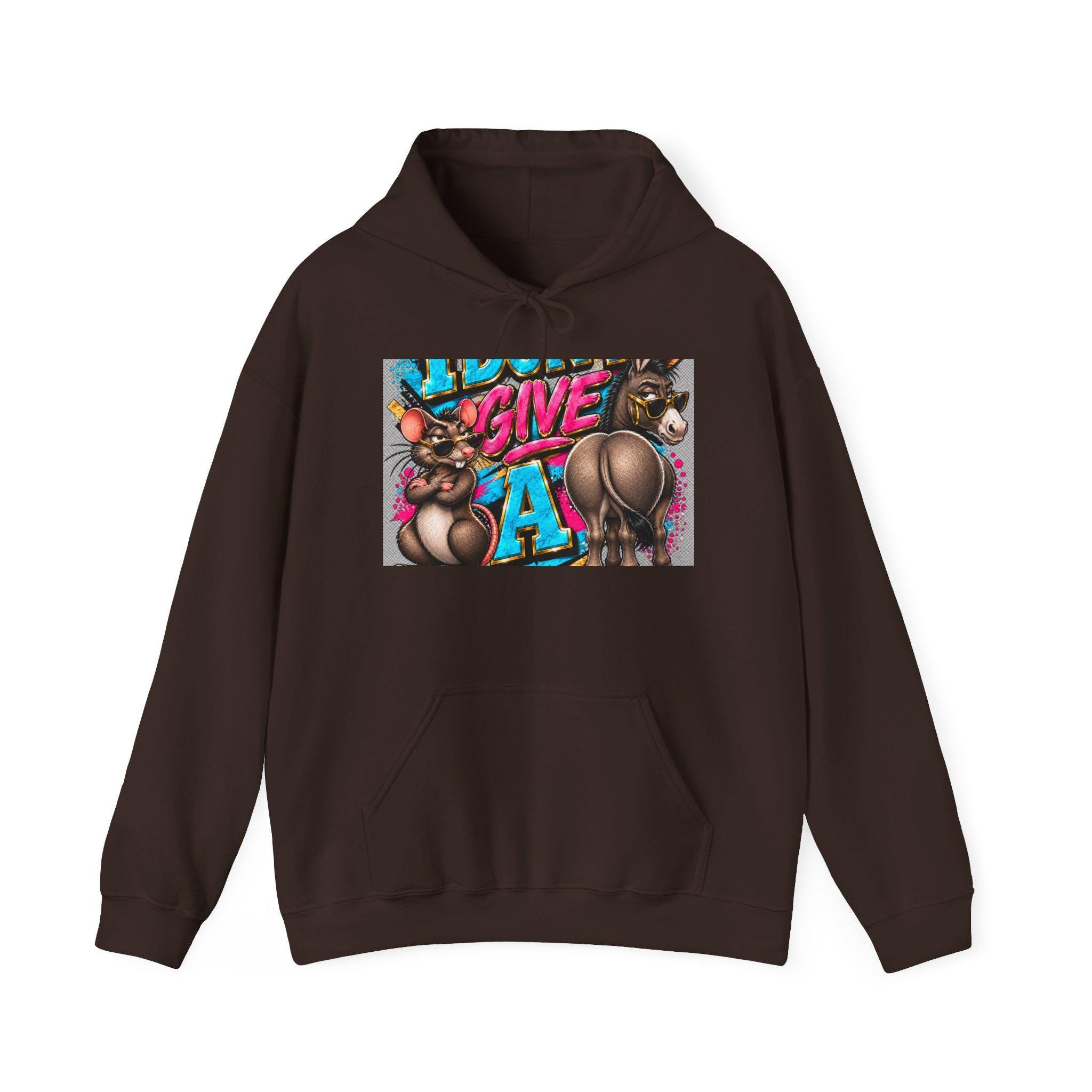 Give It Up Graphic Hoodie | Funky Cartoon Bears, Retro Graffiti Art, view 5