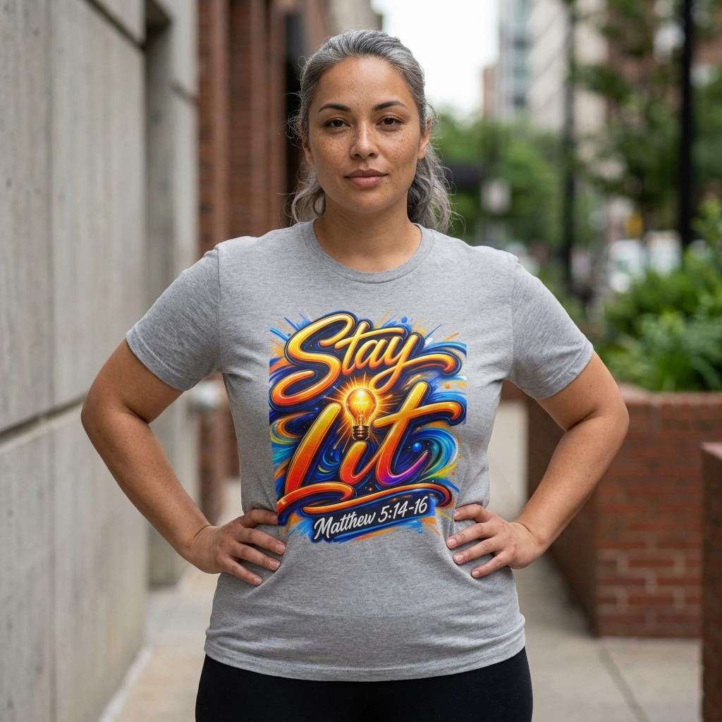 Stay Lit Jesus tee | Matthew 5:14-16 Christian faith shirt
