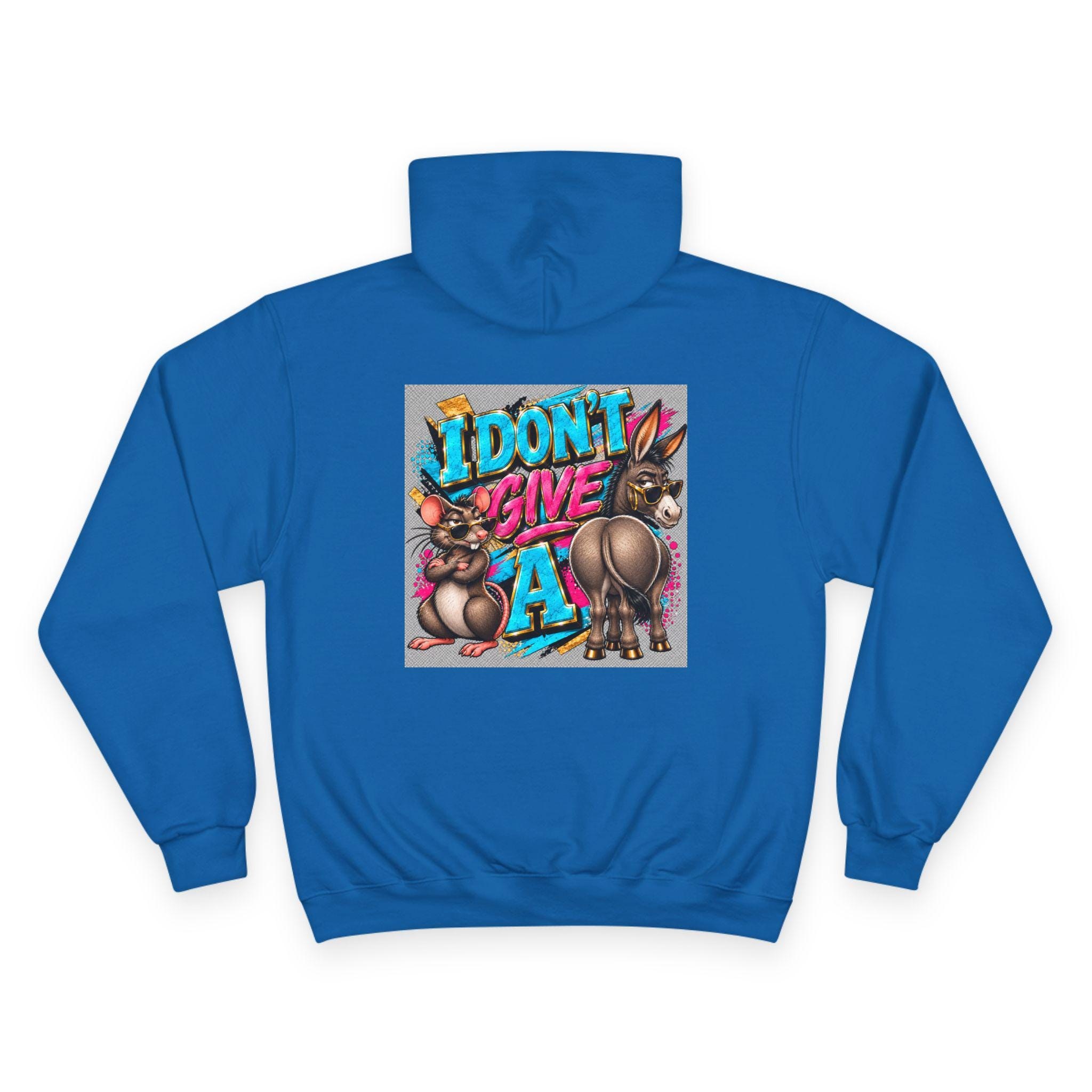 I Don't Give a... Rat & Donkey Graphic Hoodie | Funny Bunny Illustration, view 5