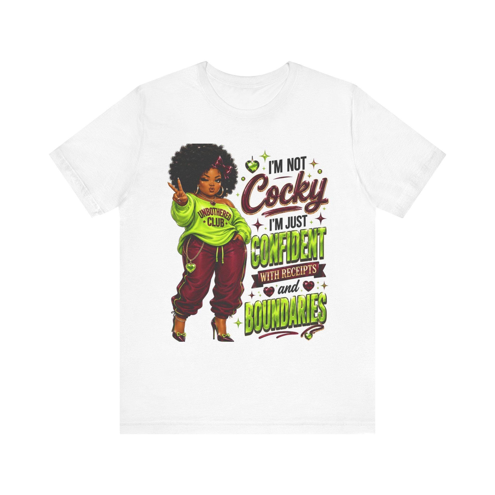 Confident Afro Girl I'm Not Cocky I'm Just Confident Tee | Feminine Empowerment T-Shirt, view 2