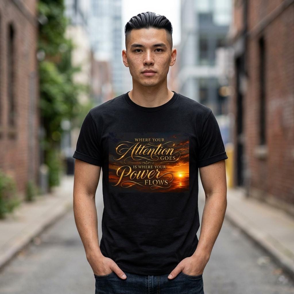 Where Your Attention Goes Power Flows Tee | Inspirational Quote Shirt