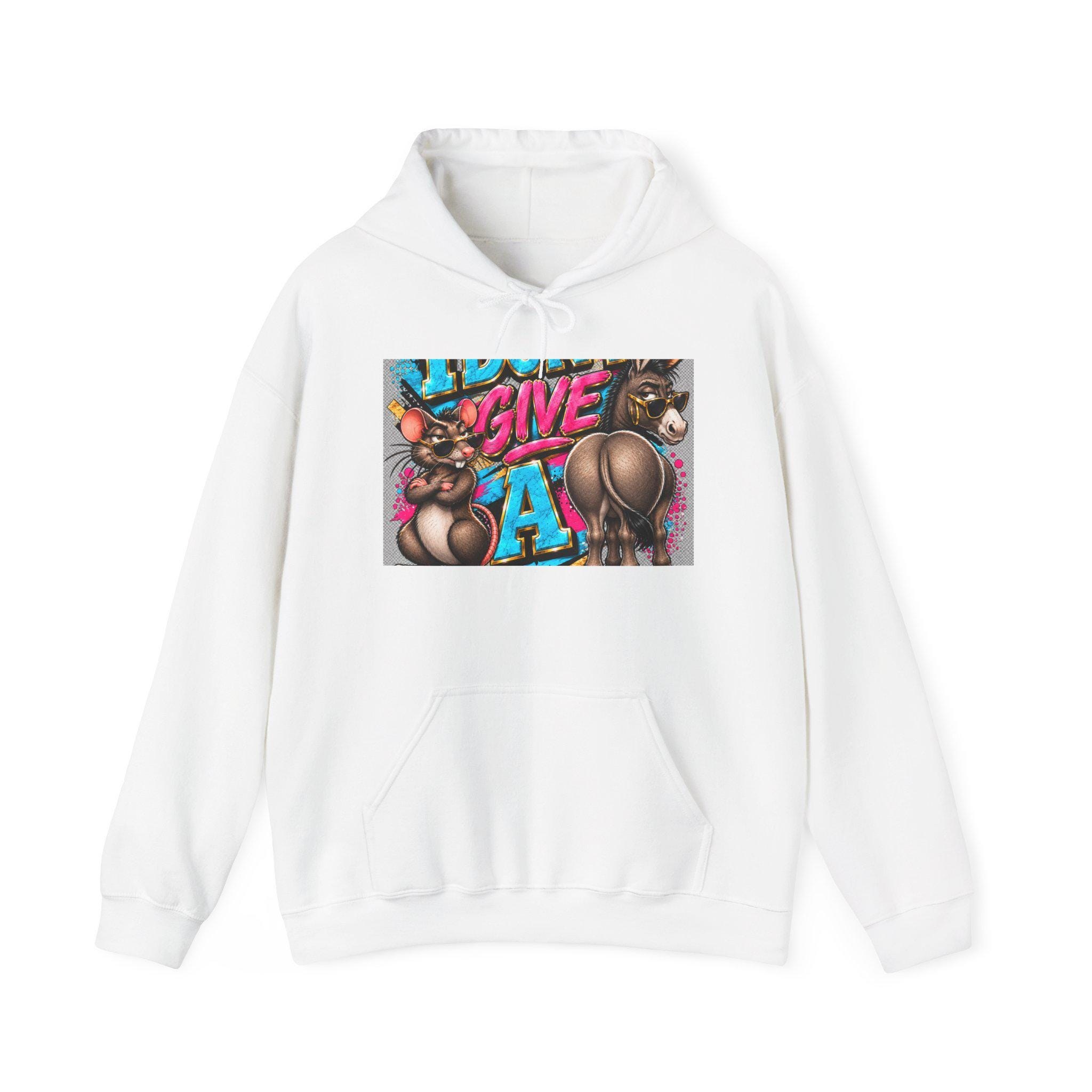 Give It Up Graphic Hoodie | Funky Cartoon Bears, Retro Graffiti Art, view 2