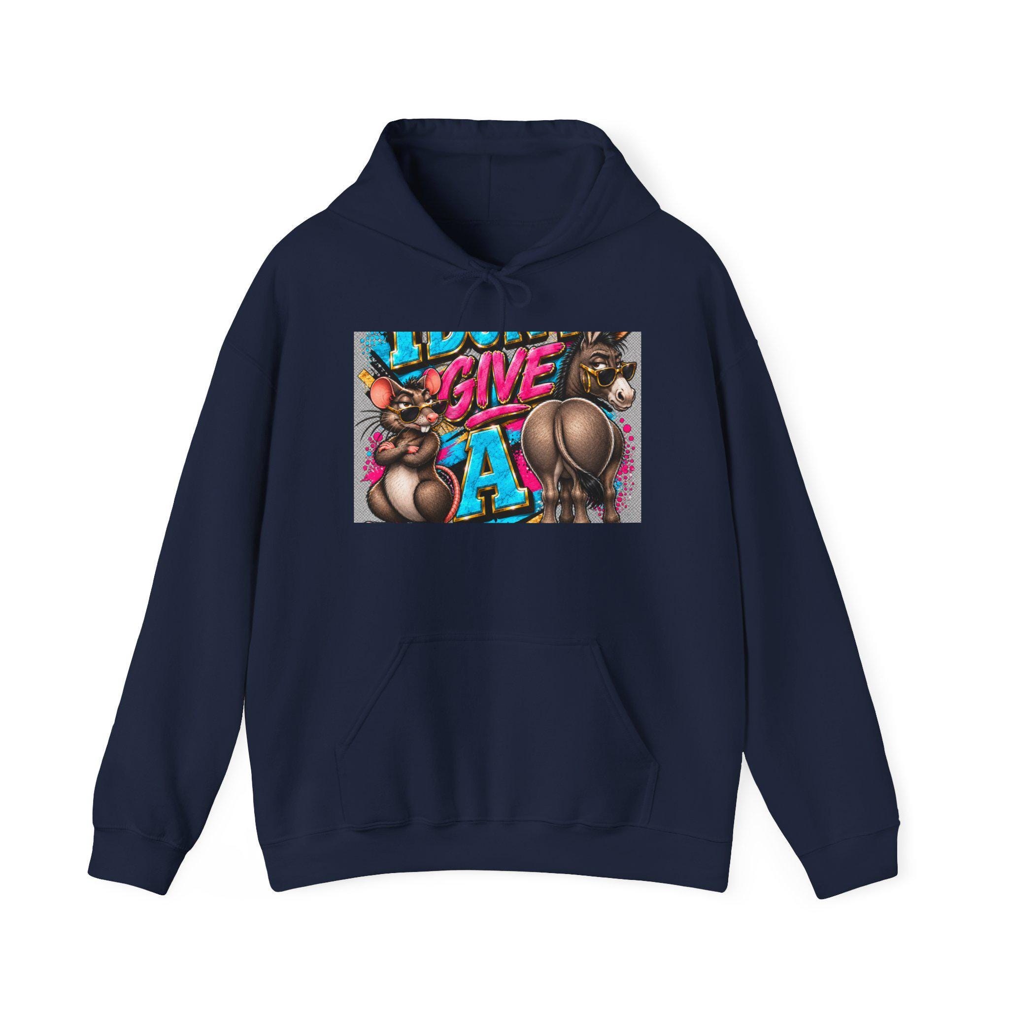 Give It Up Graphic Hoodie | Funky Cartoon Bears, Retro Graffiti Art, view 7