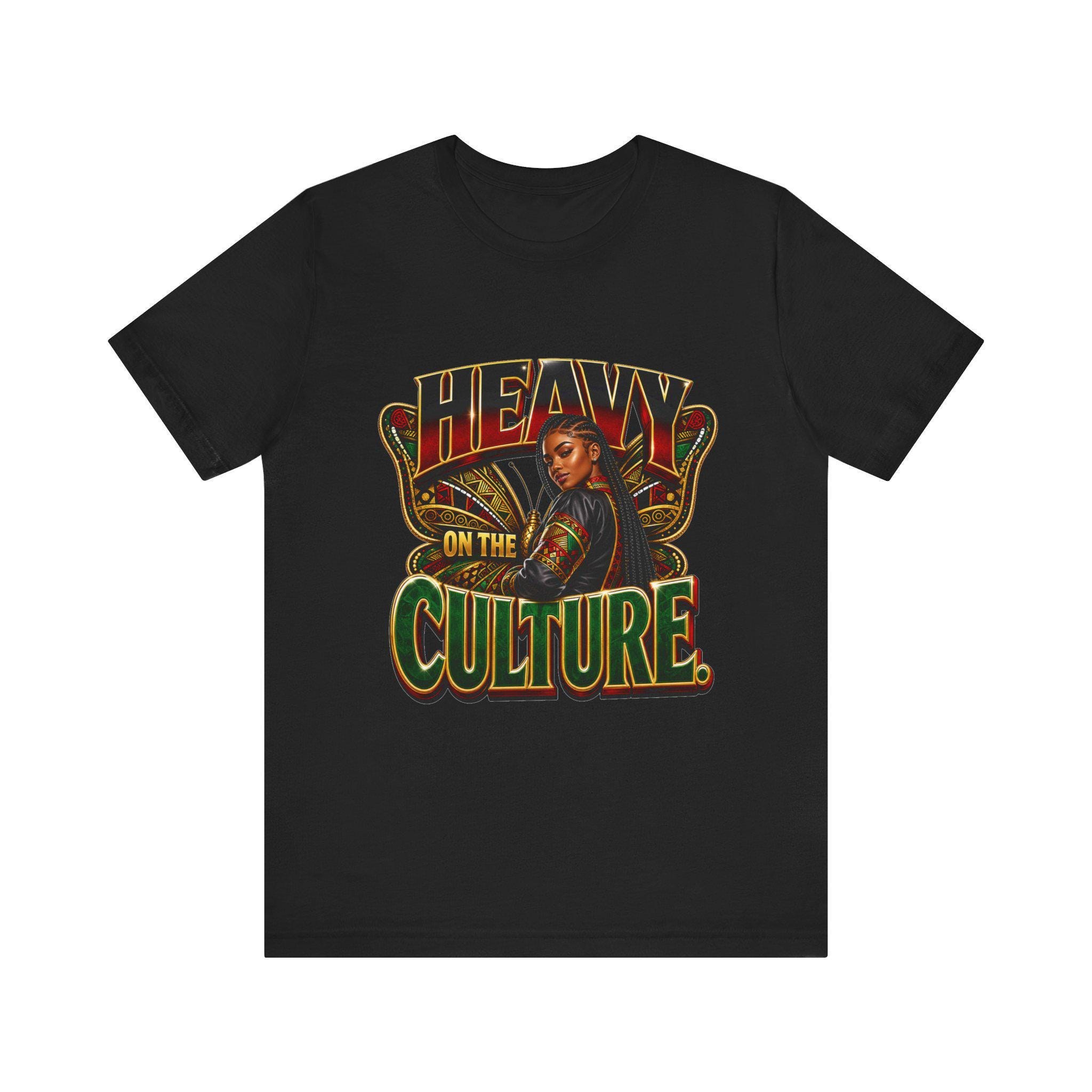 Heavy on the Culture T-Shirt | Retro Portrait Typography Tee, view 4